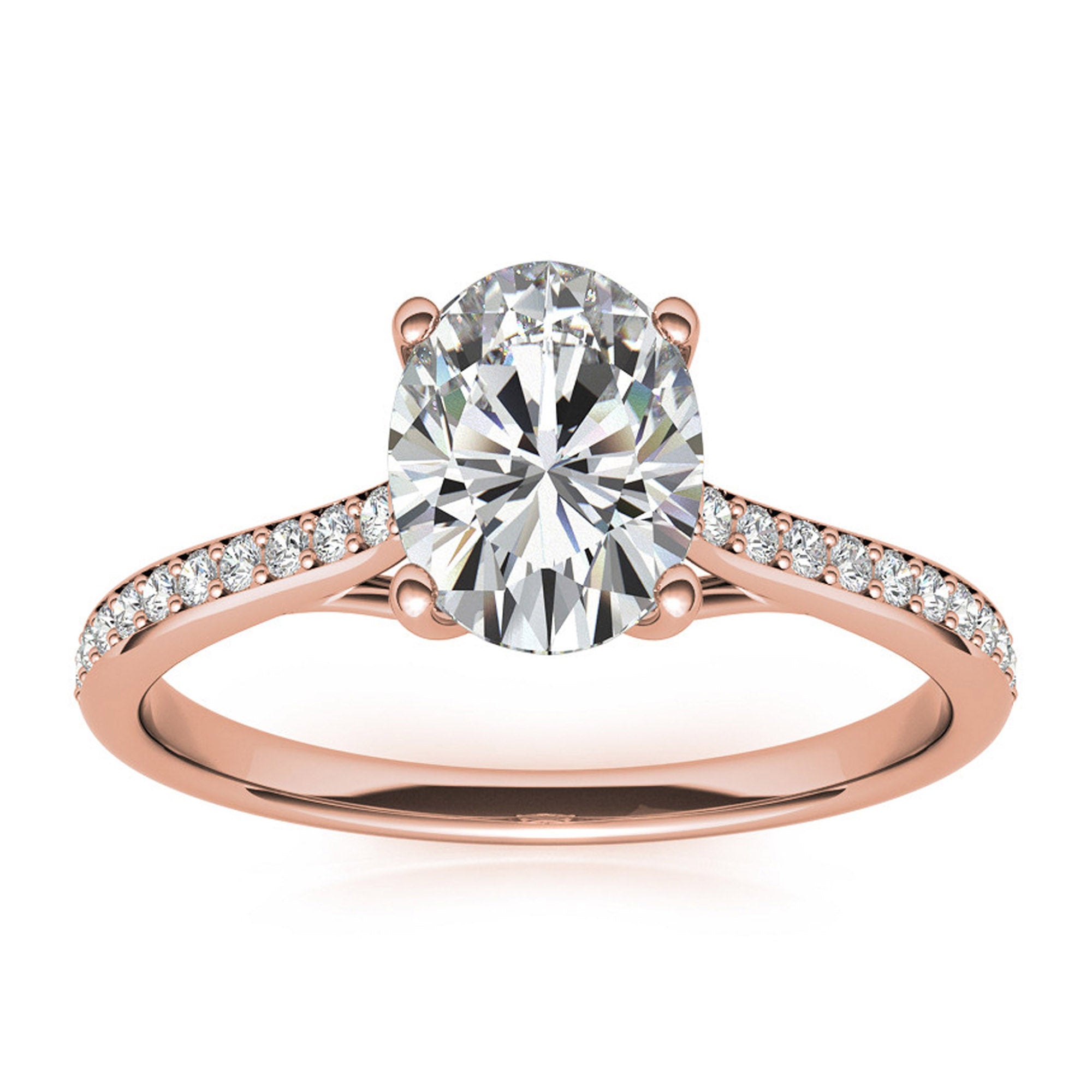 Silver Radiant Rose Solitaire Ring