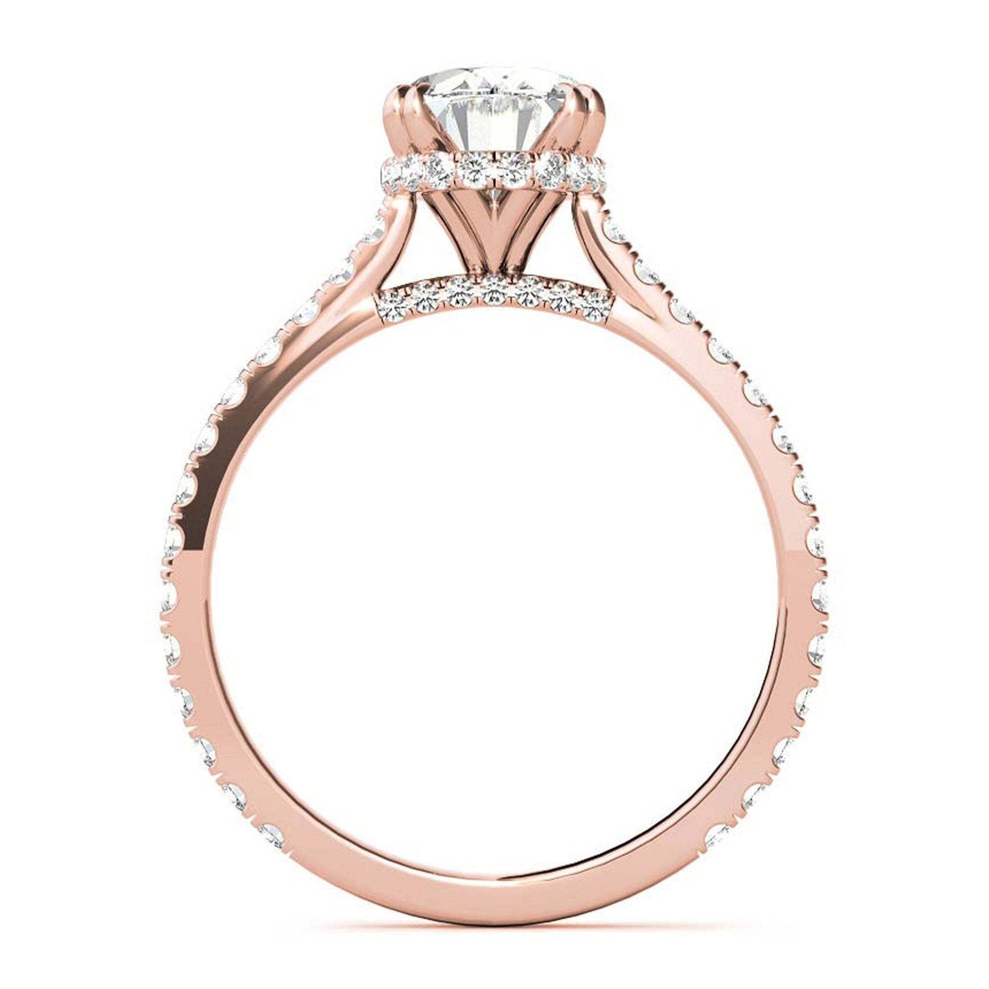 Stunning Large Oval-Cut Rose Gold Plated Ring | Adjustable Sterling Silver Ring