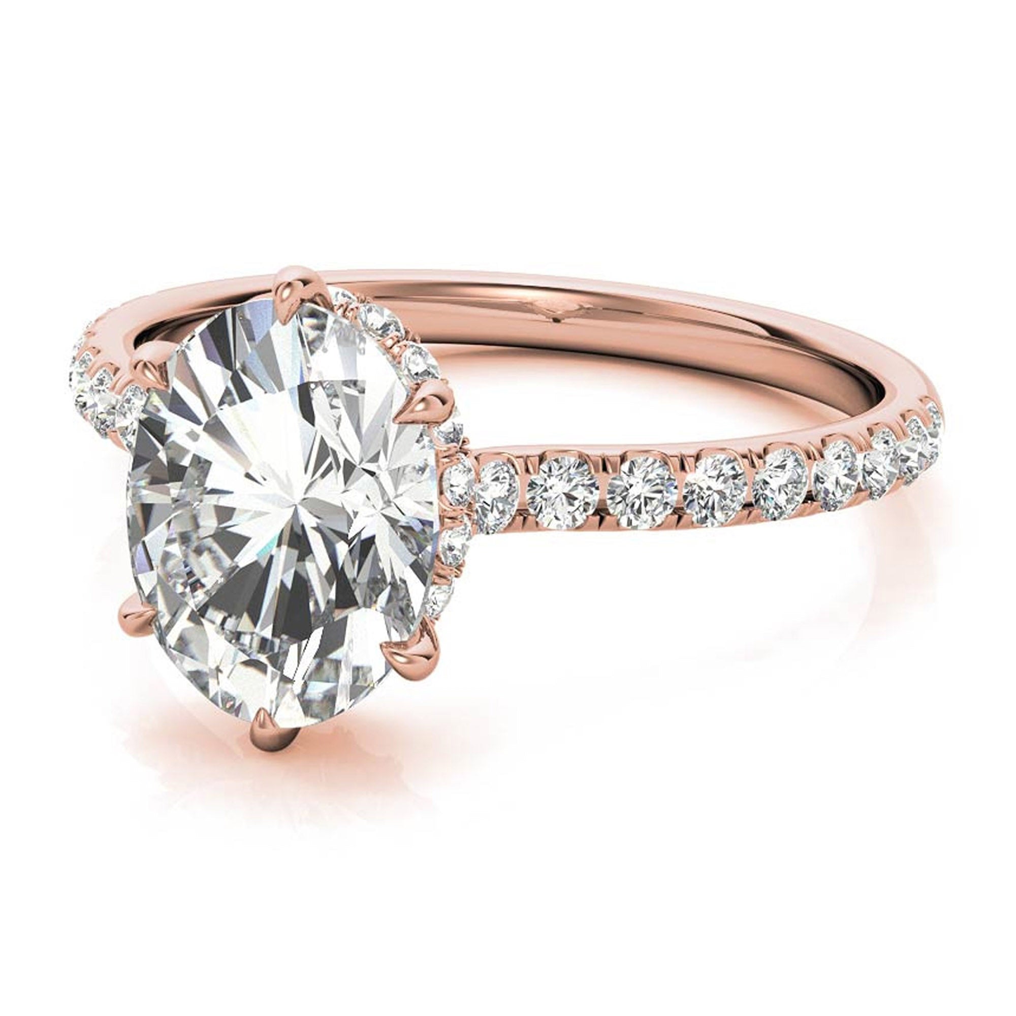 Adjustable Sterling Silver Stackable Oval Ring - Elegant Rose Gold Plating