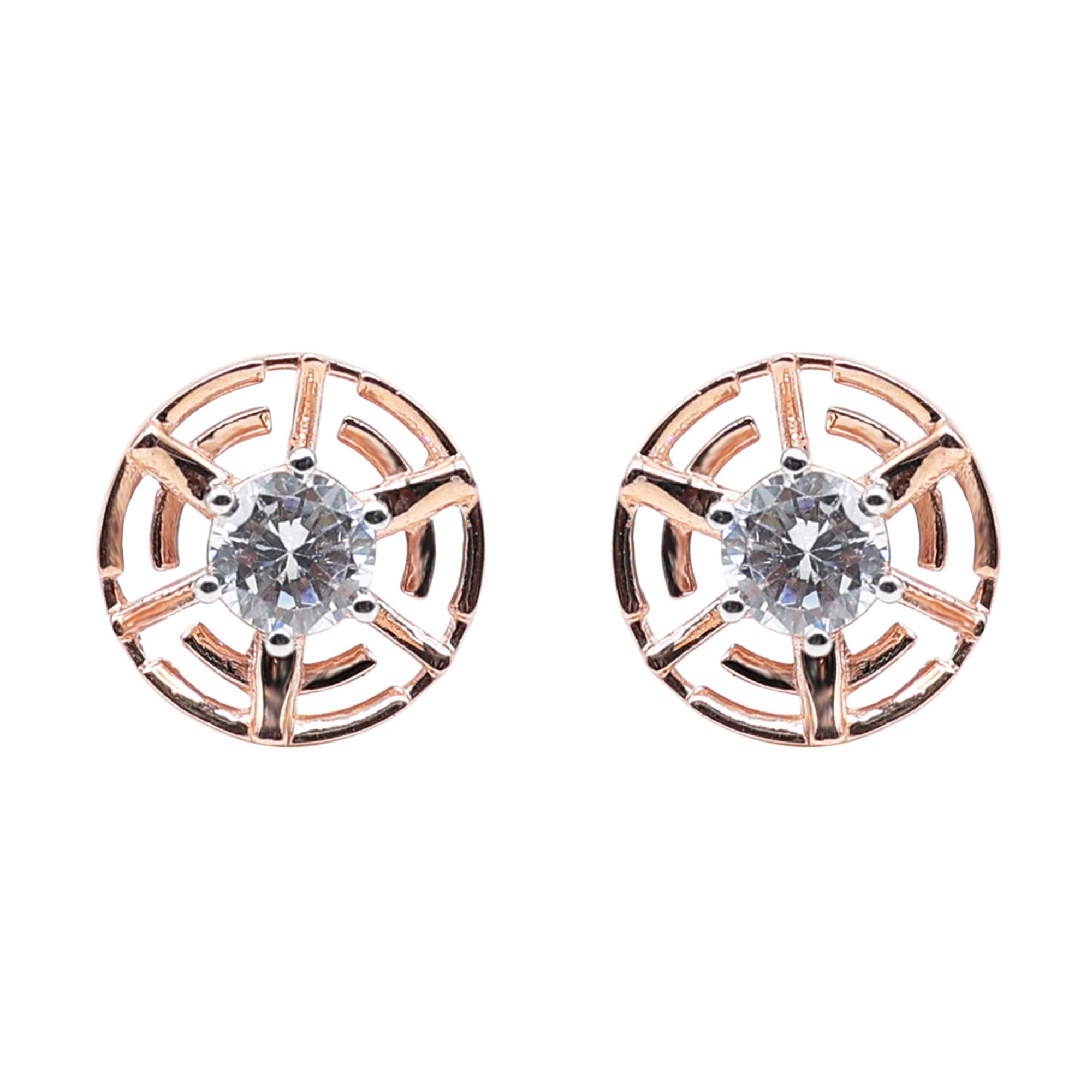 Rose Gold Geometric Stud Earrings