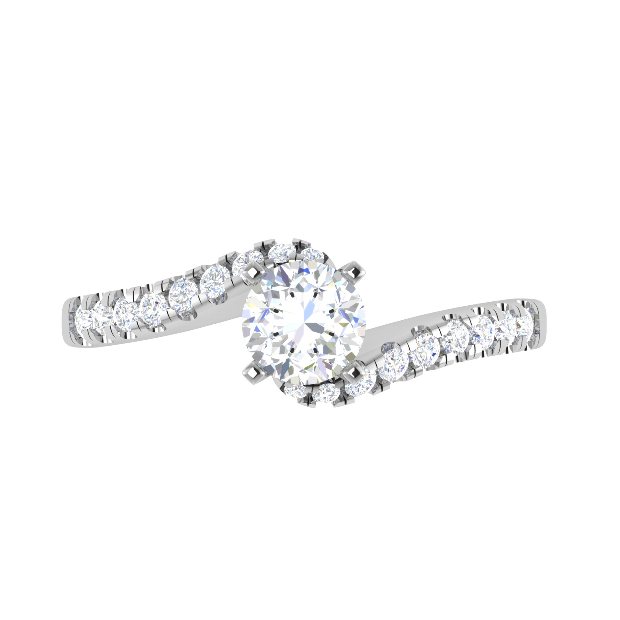 Bypass Solitaire Diamond Ring