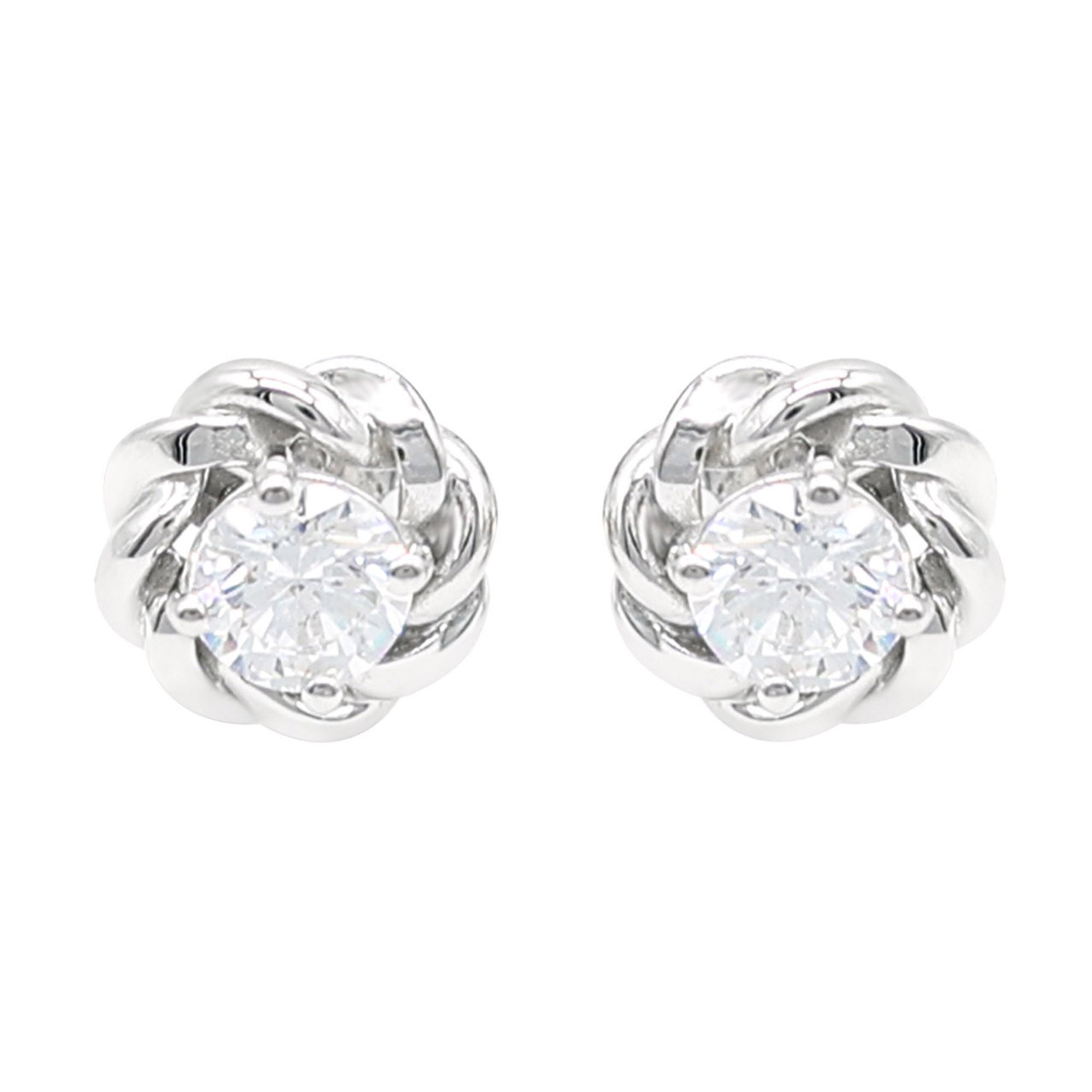 Sterling Silver Knot Stud Earrings