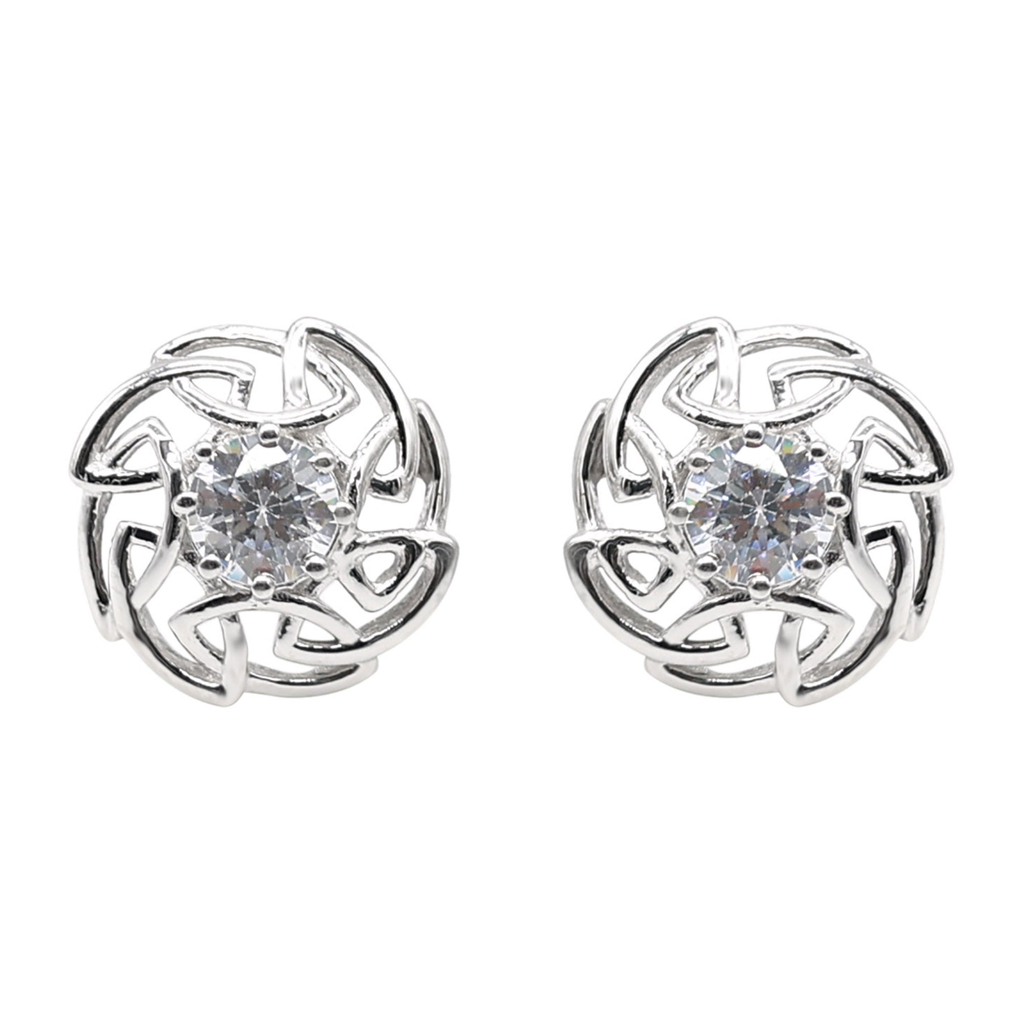 Elegant Openwork Diamond Stud Earrings