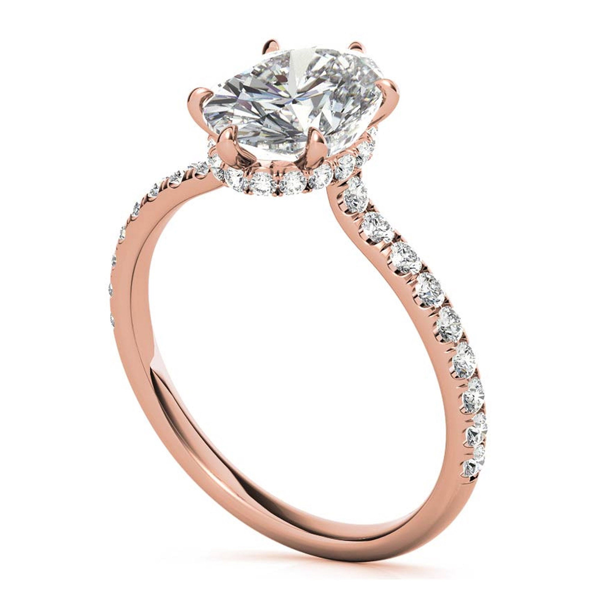 Adjustable Sterling Silver Stackable Oval Ring - Elegant Rose Gold Plating