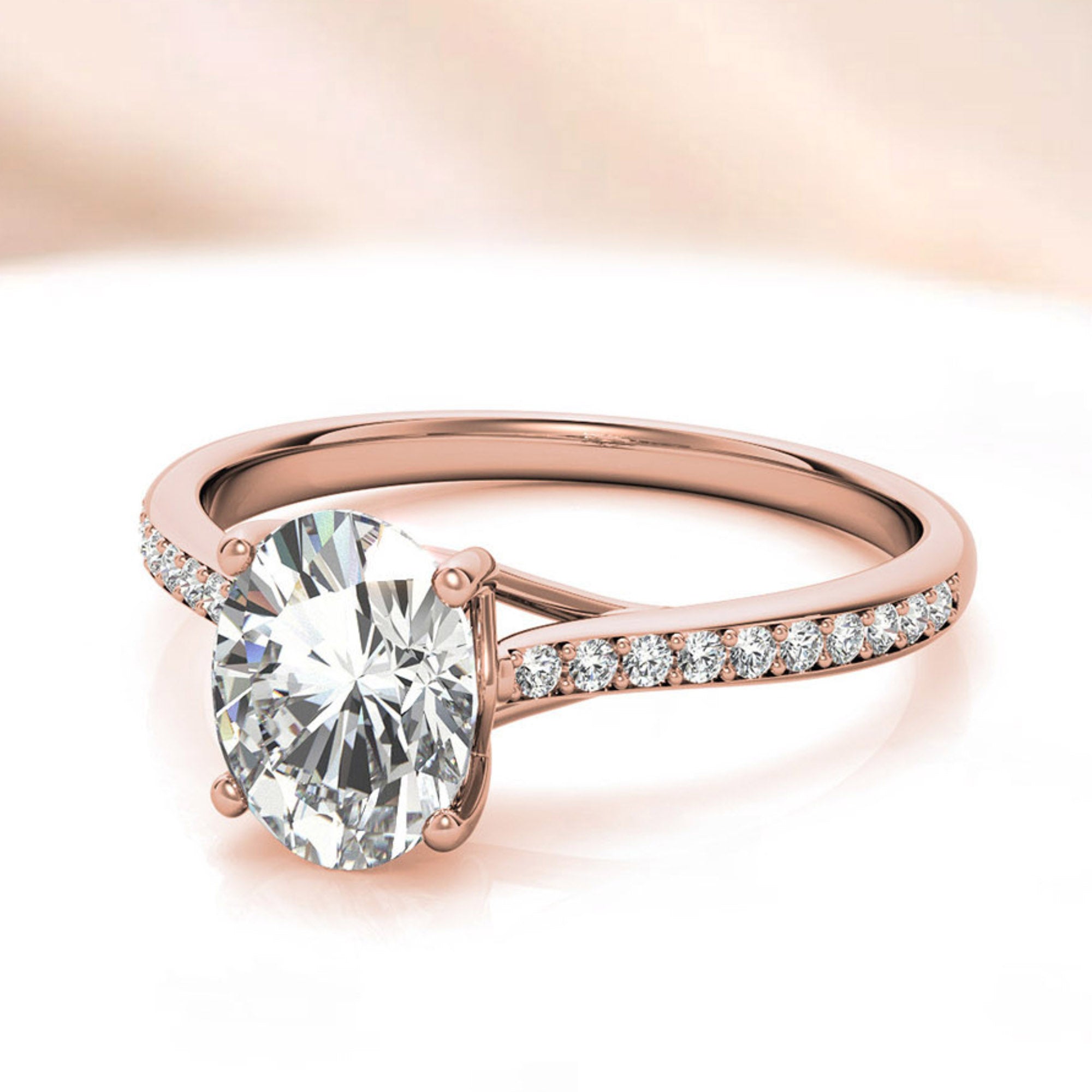Silver Radiant Rose Solitaire Ring