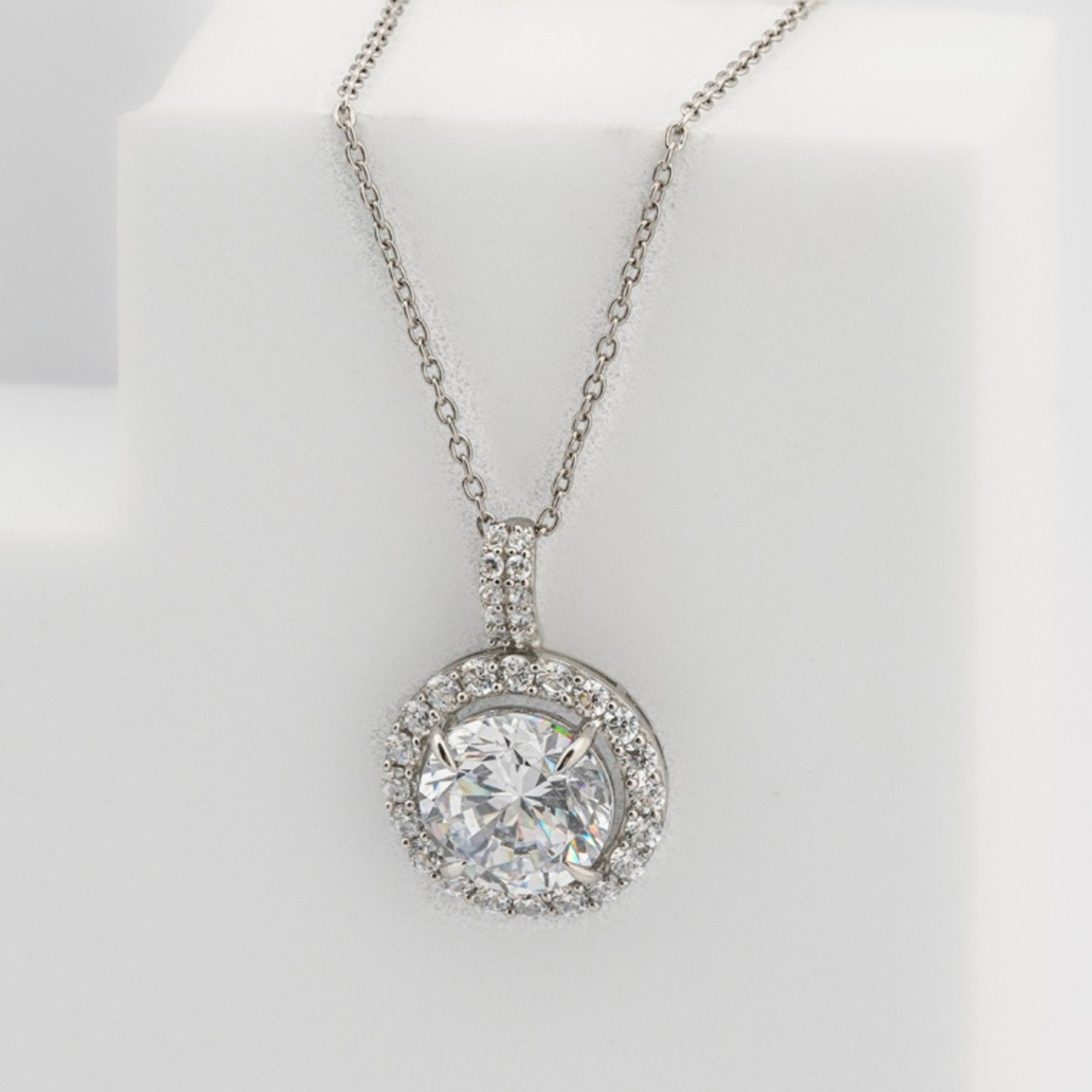 Elegant Halo Diamond Pendant for Women