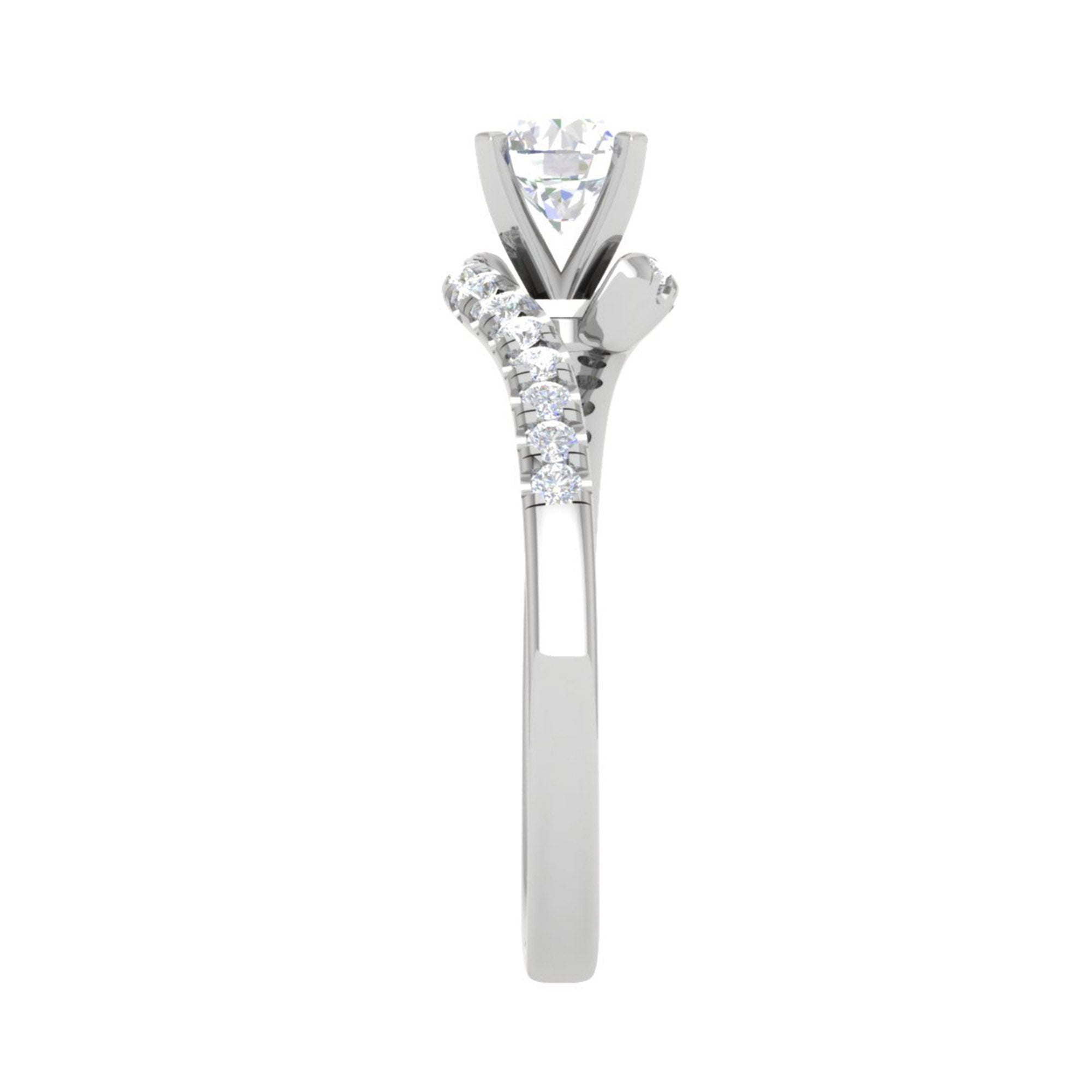 Bypass Solitaire Diamond Ring