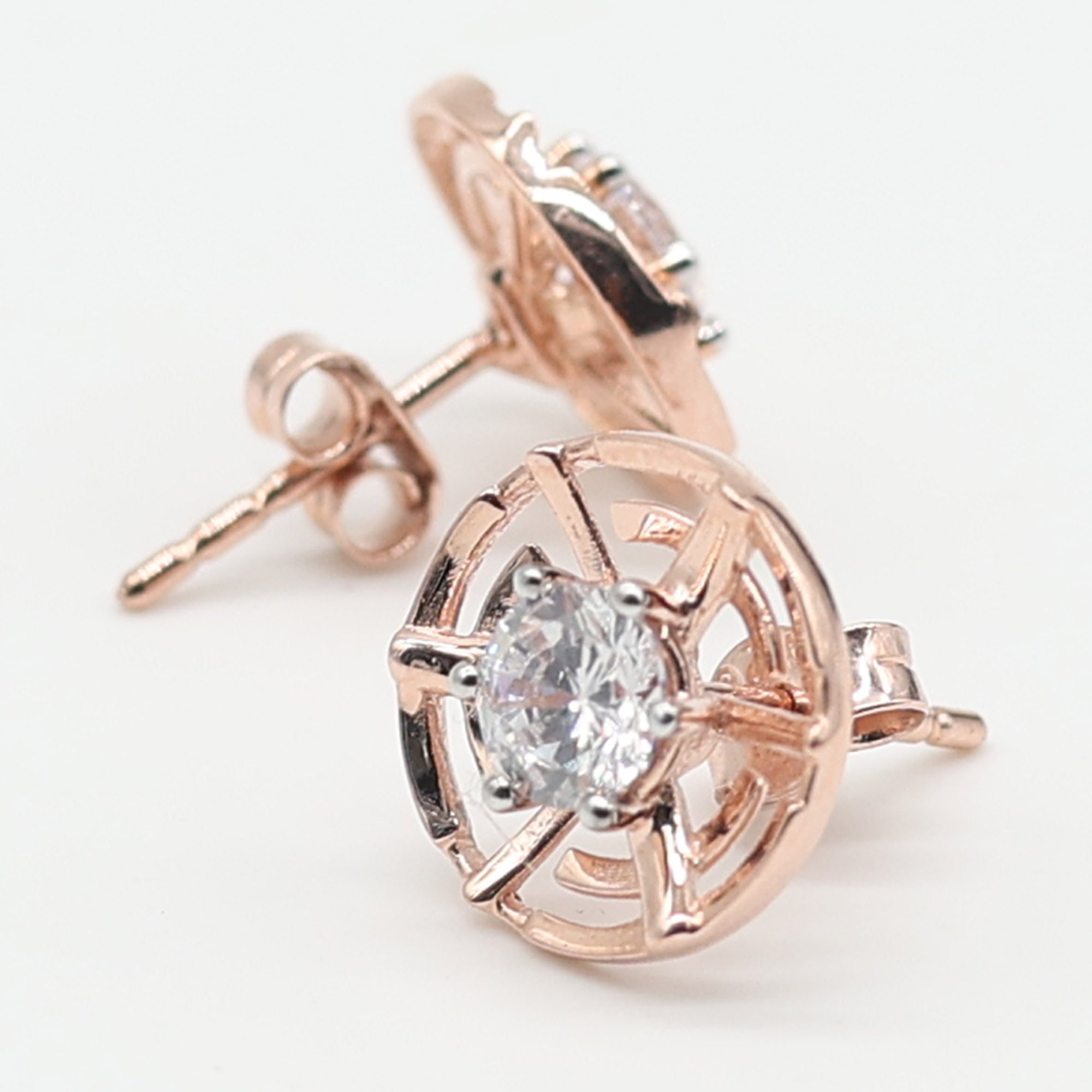 Rose Gold Geometric Stud Earrings