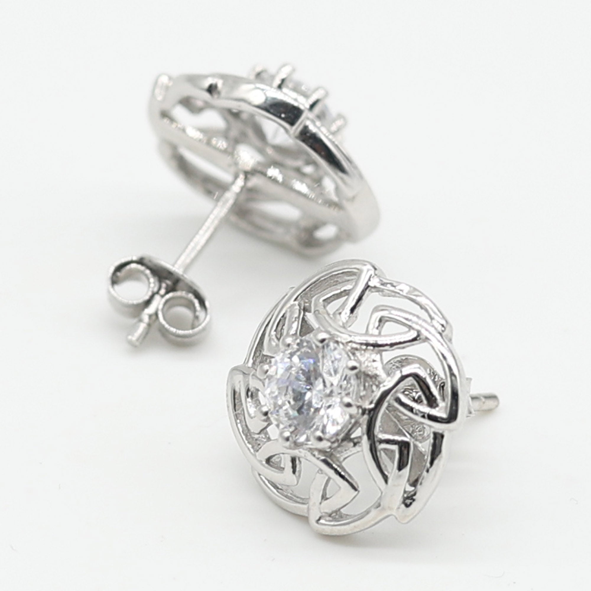Elegant Openwork Diamond Stud Earrings