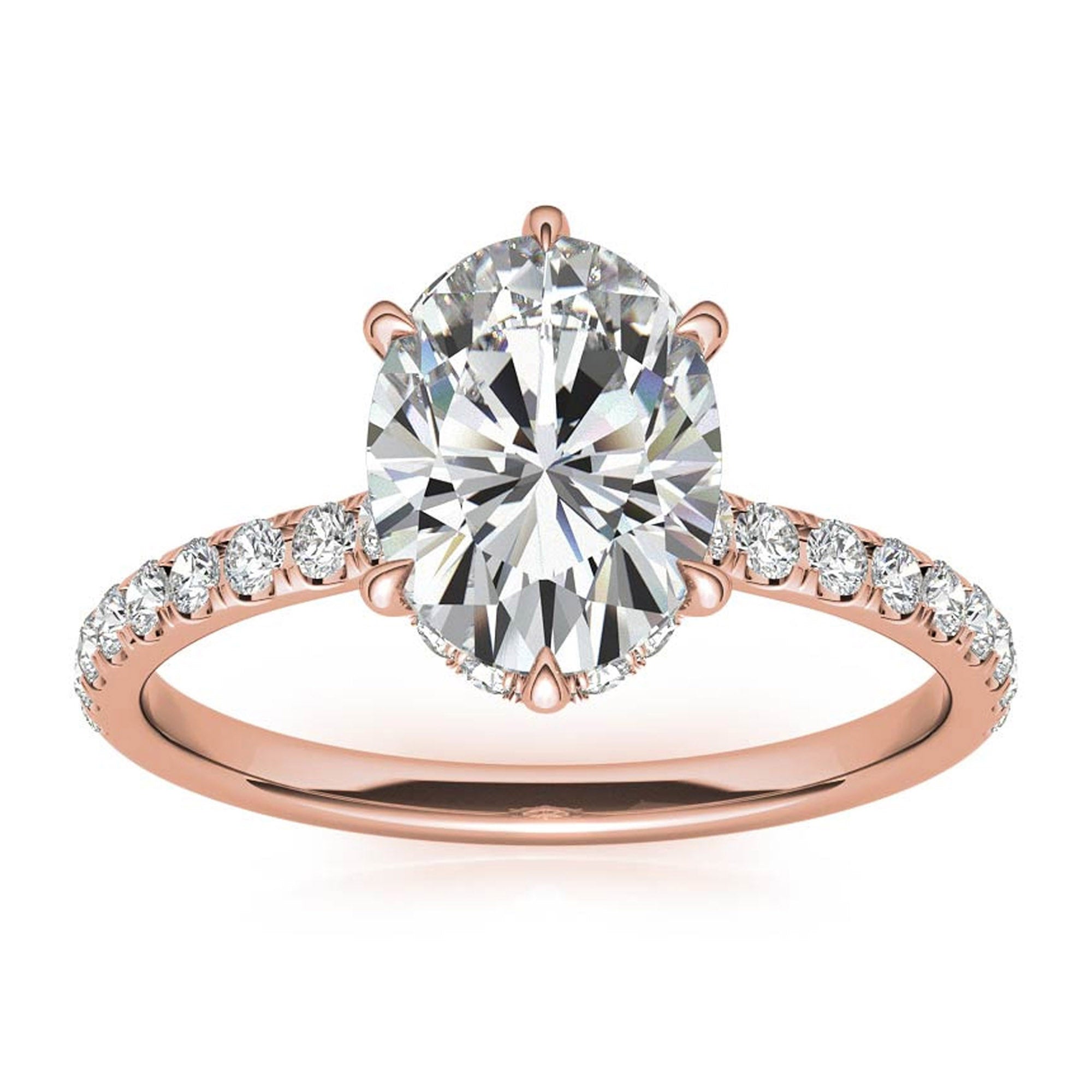 Adjustable Sterling Silver Stackable Oval Ring - Elegant Rose Gold Plating