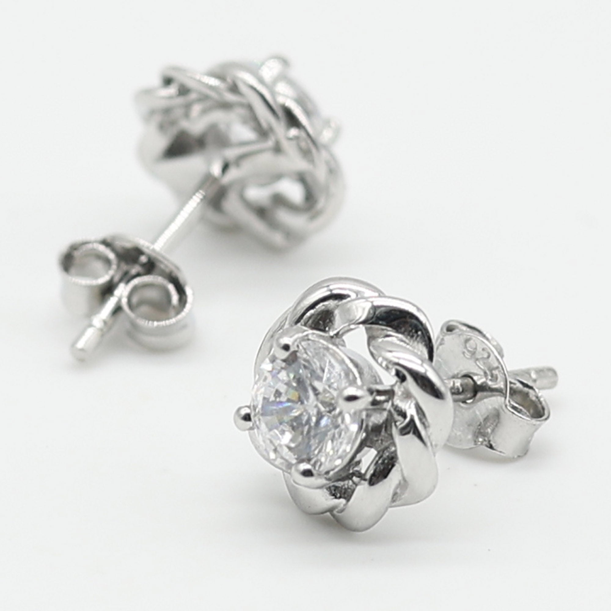 Sterling Silver Knot Stud Earrings