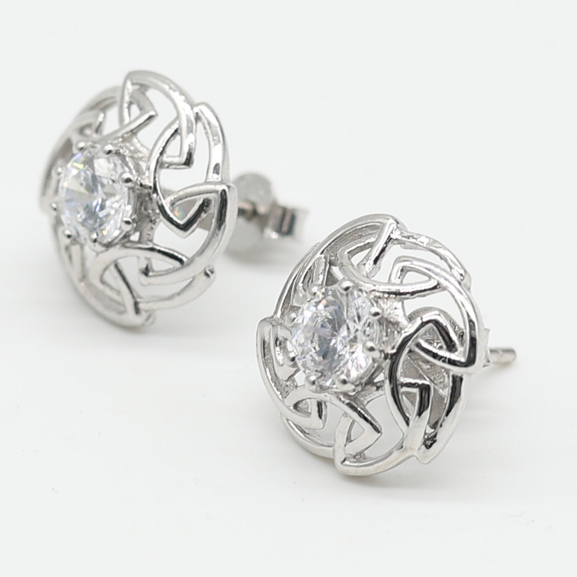 Elegant Openwork Diamond Stud Earrings