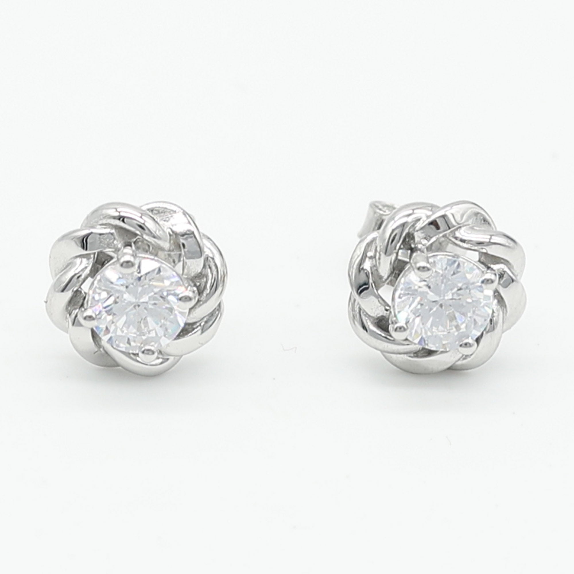 Sterling Silver Knot Stud Earrings
