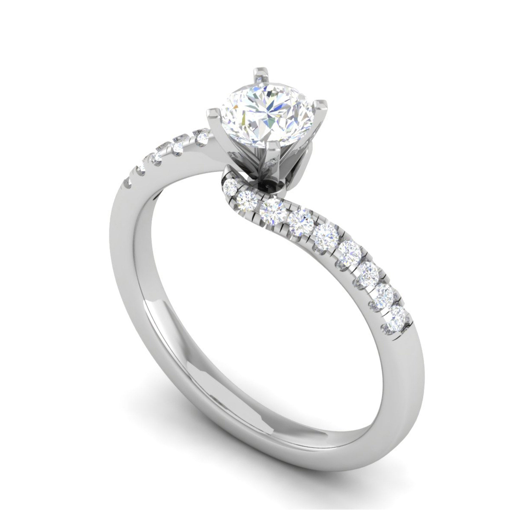 Bypass Solitaire Diamond Ring