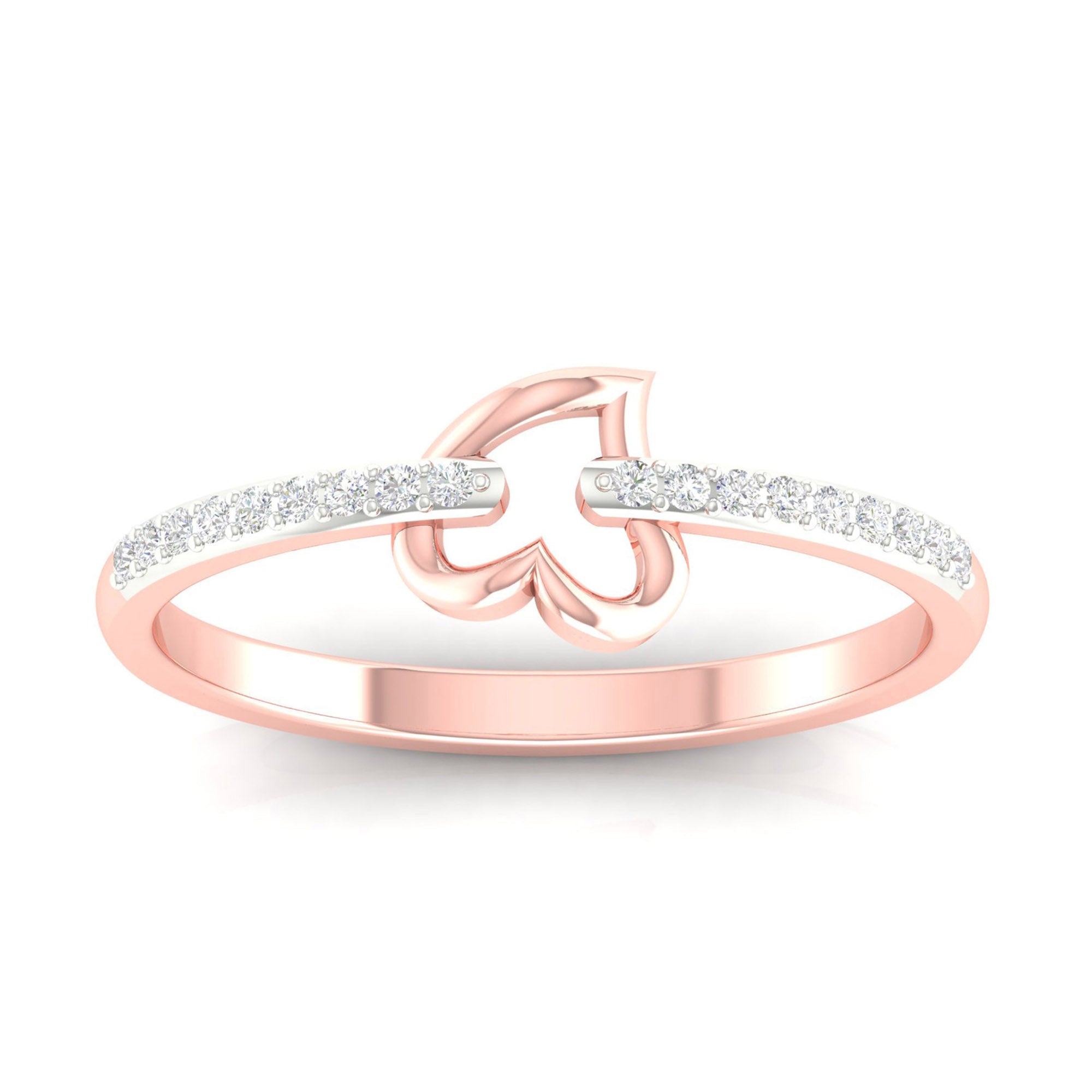 Elegant Open Heart Diamond Ring