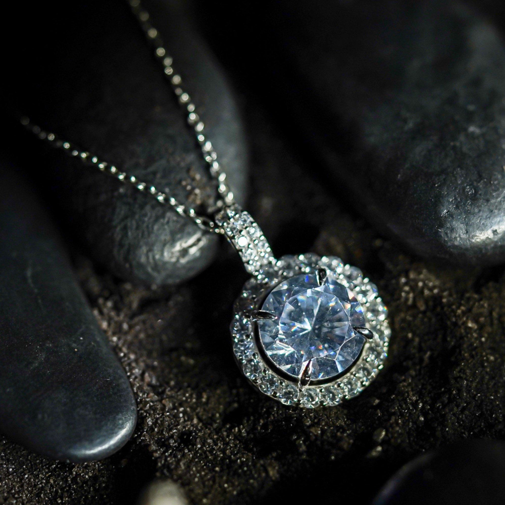 Elegant Halo Diamond Pendant for Women