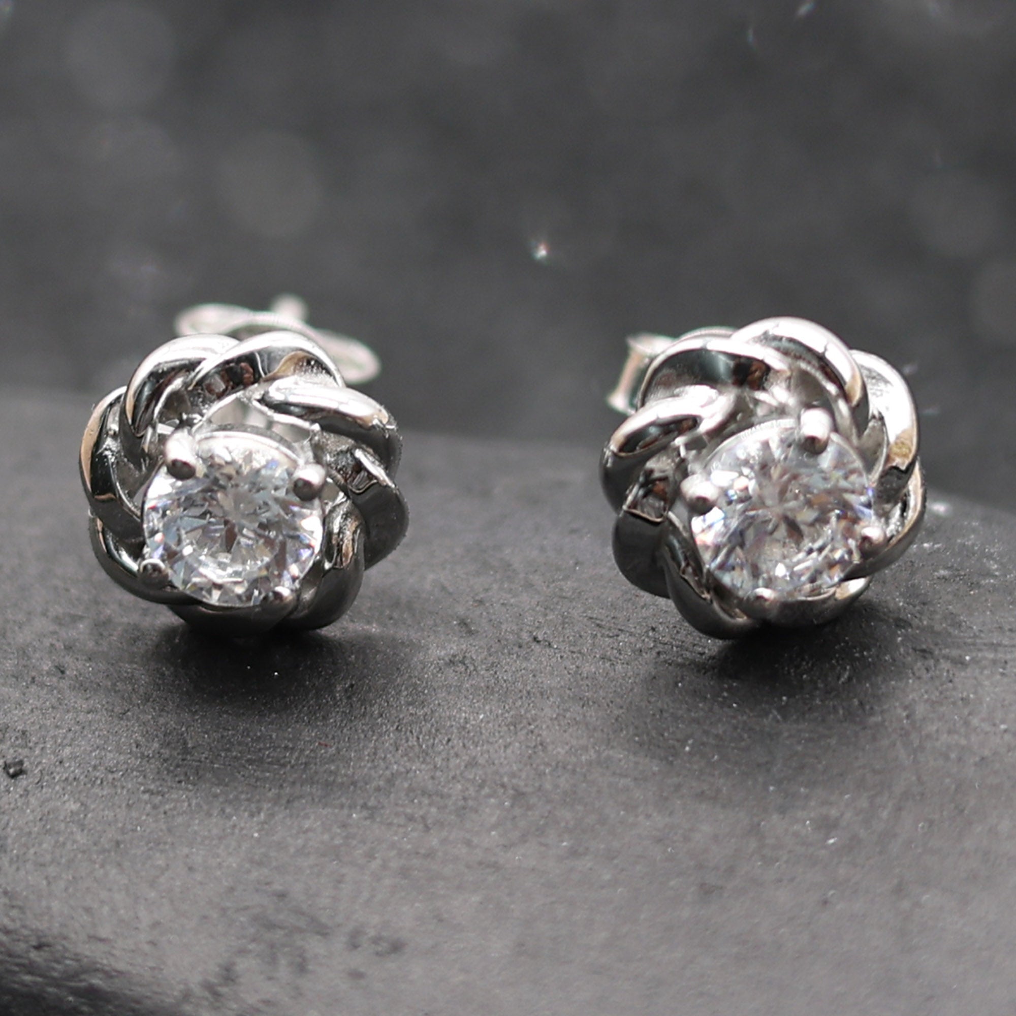 Sterling Silver Knot Stud Earrings