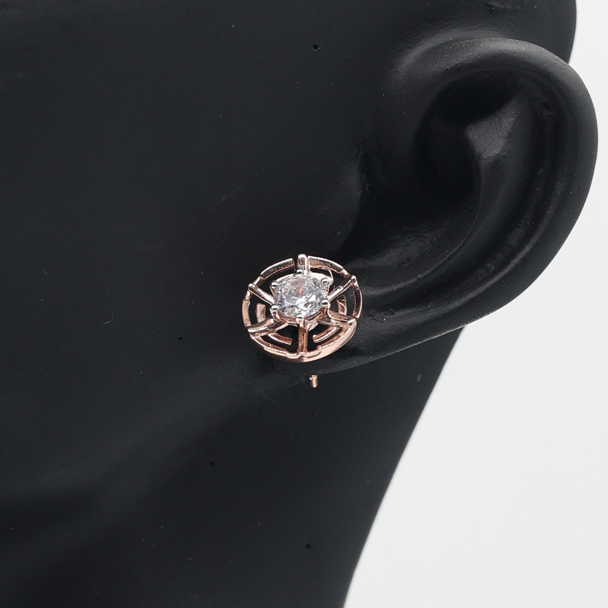 Rose Gold Geometric Stud Earrings