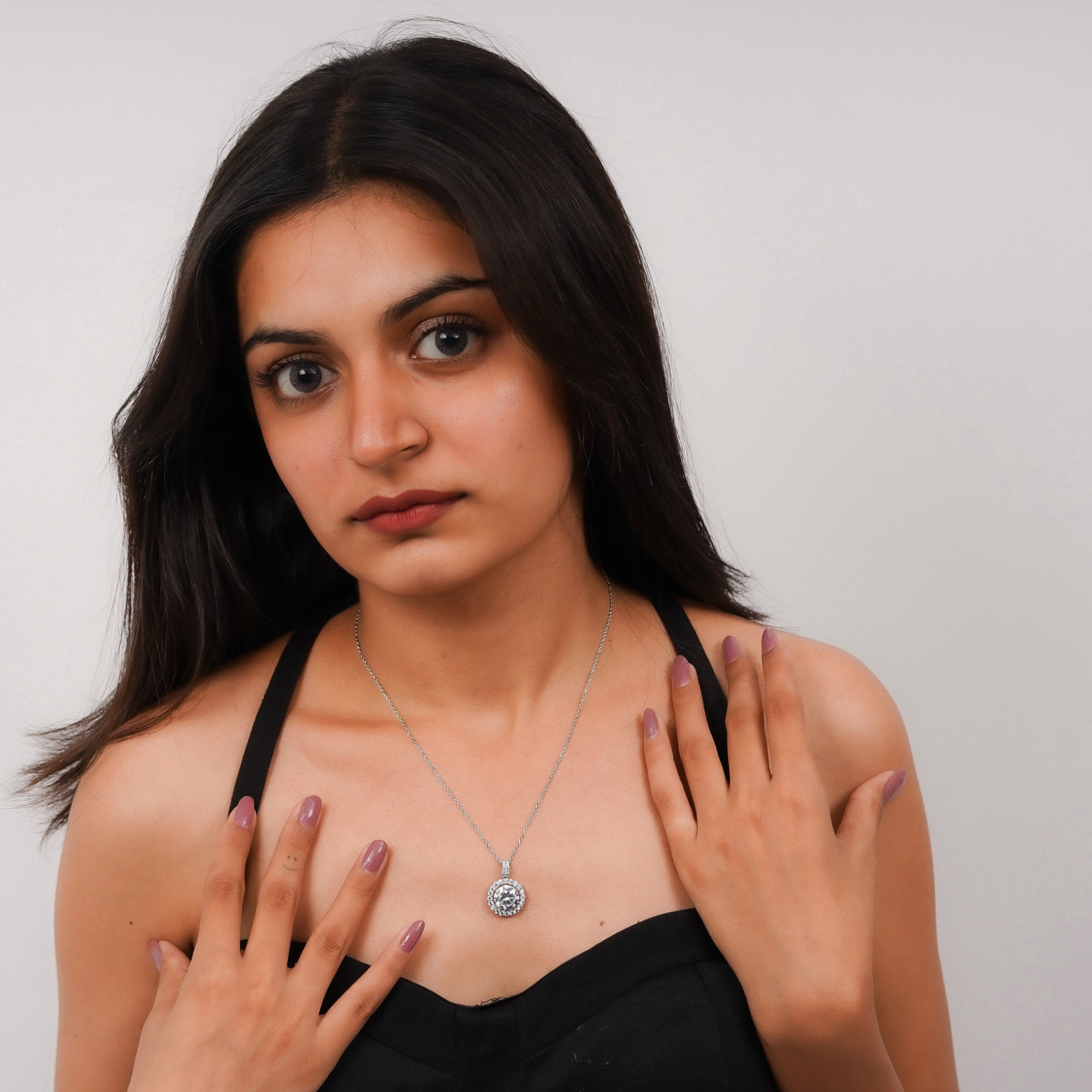 Elegant Halo Diamond Pendant for Women