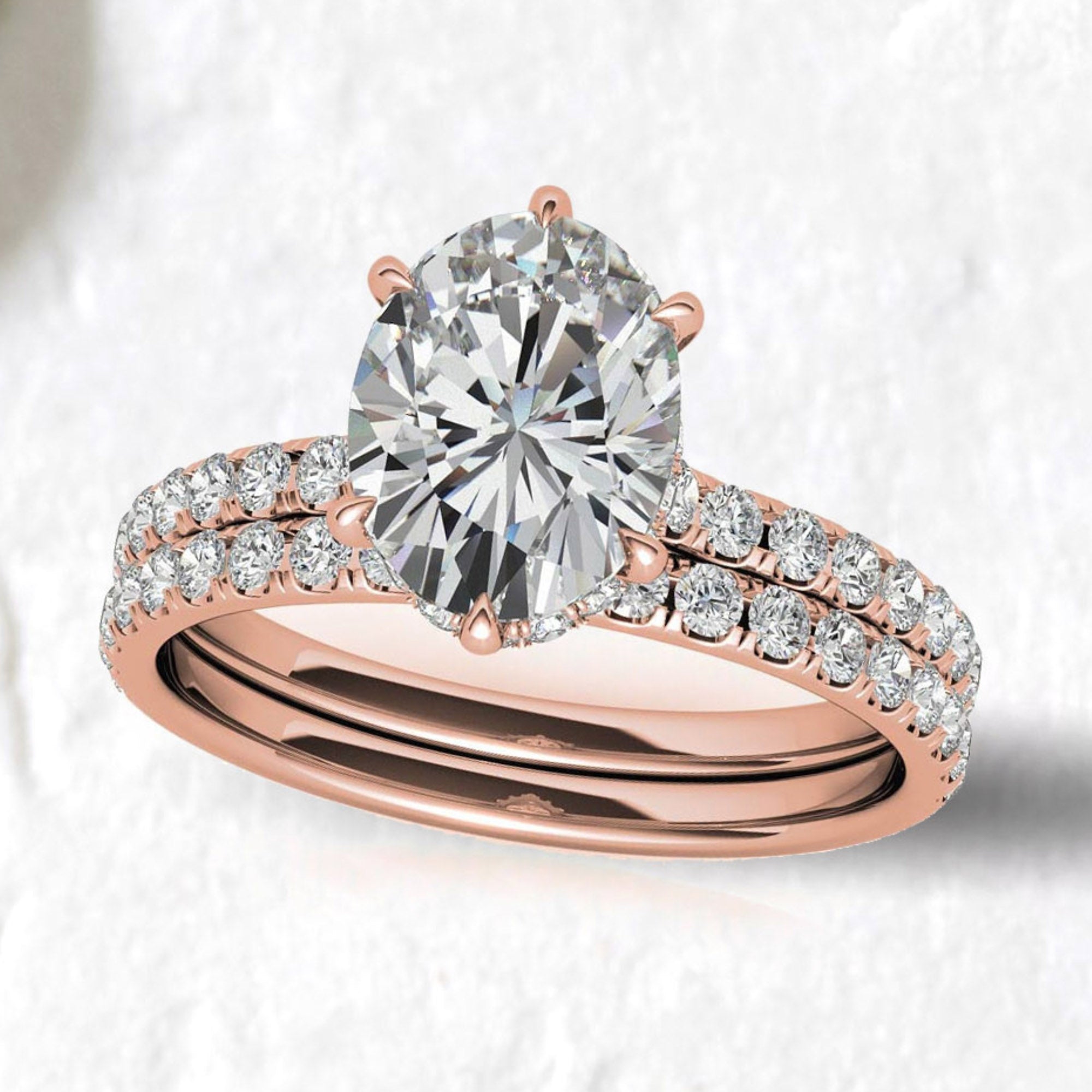 Adjustable Sterling Silver Stackable Oval Ring - Elegant Rose Gold Plating