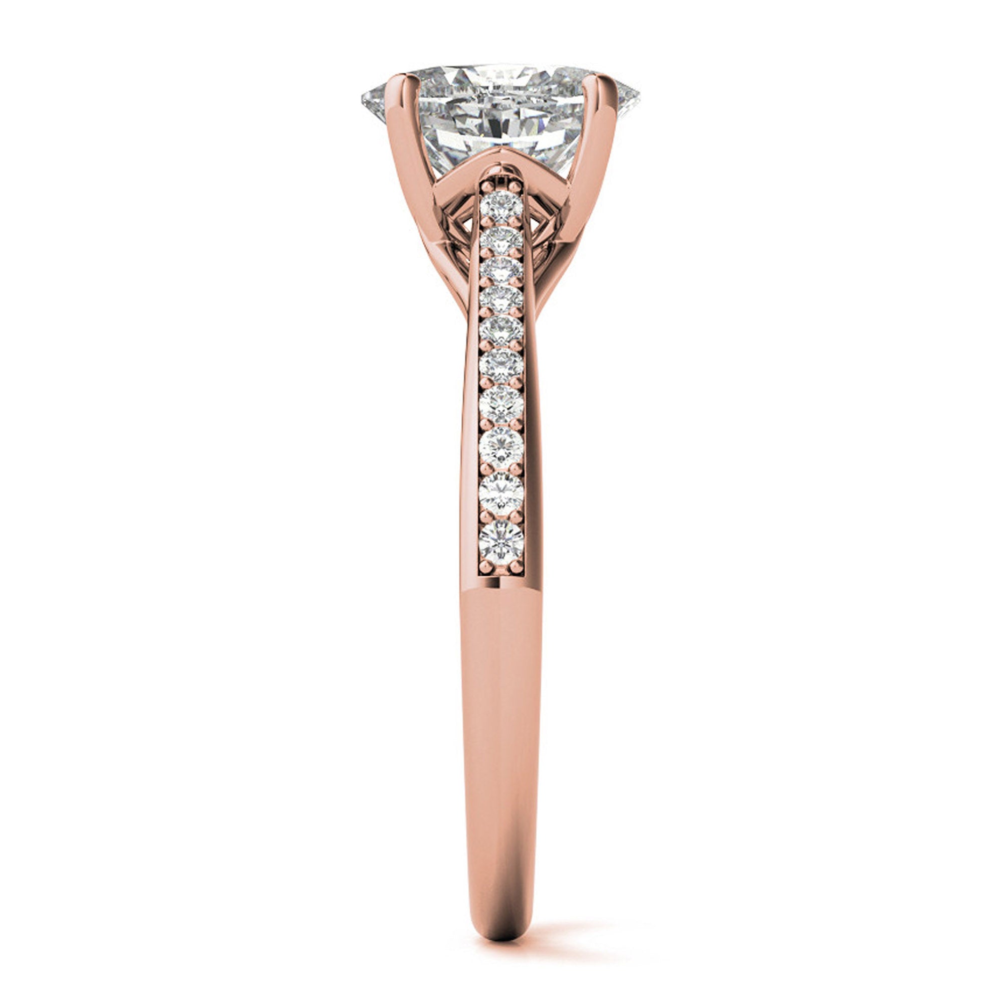 Silver Radiant Rose Solitaire Ring
