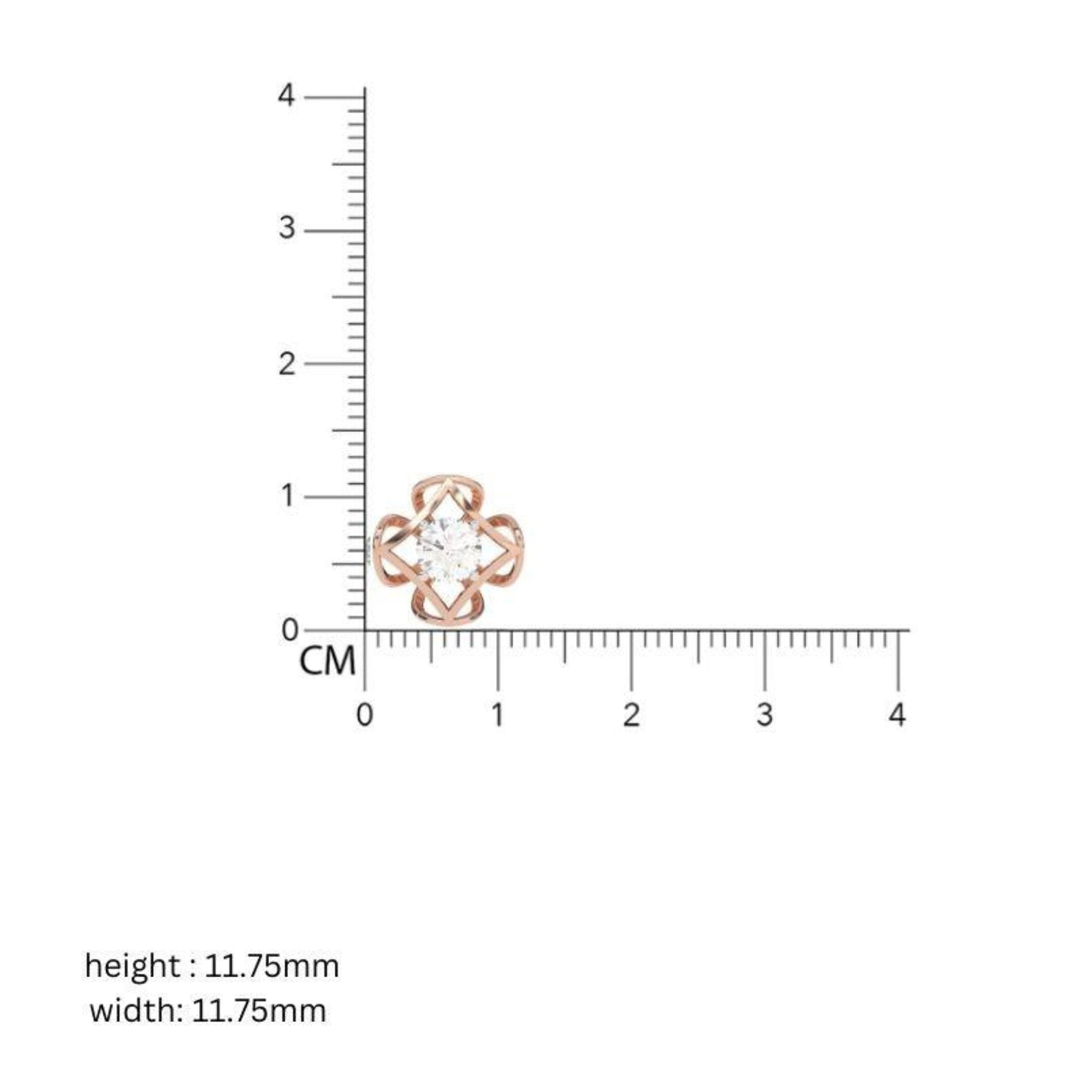 Geometric Rose Gold Stud Earrings