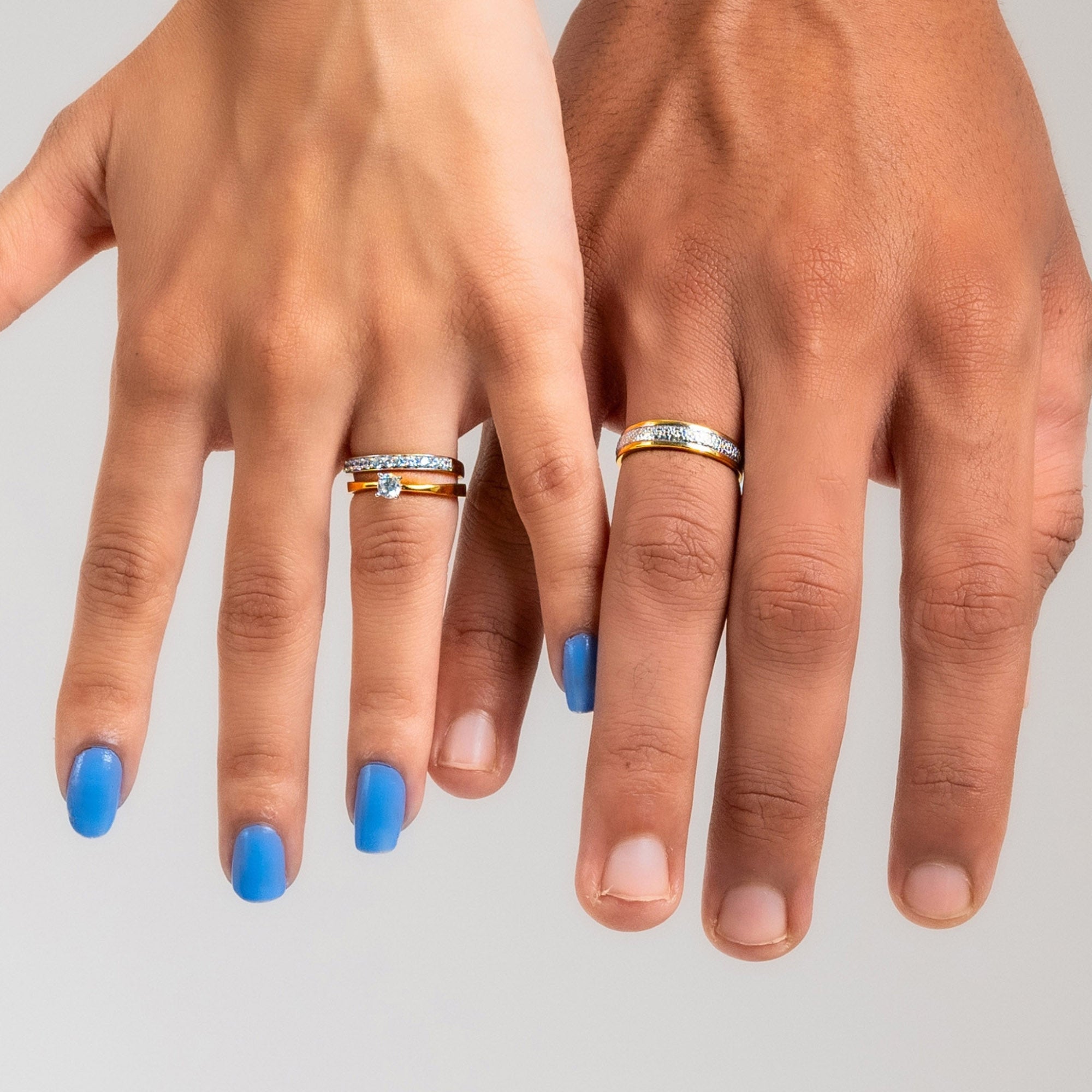 Couple Rings in Yellow Gold Plating