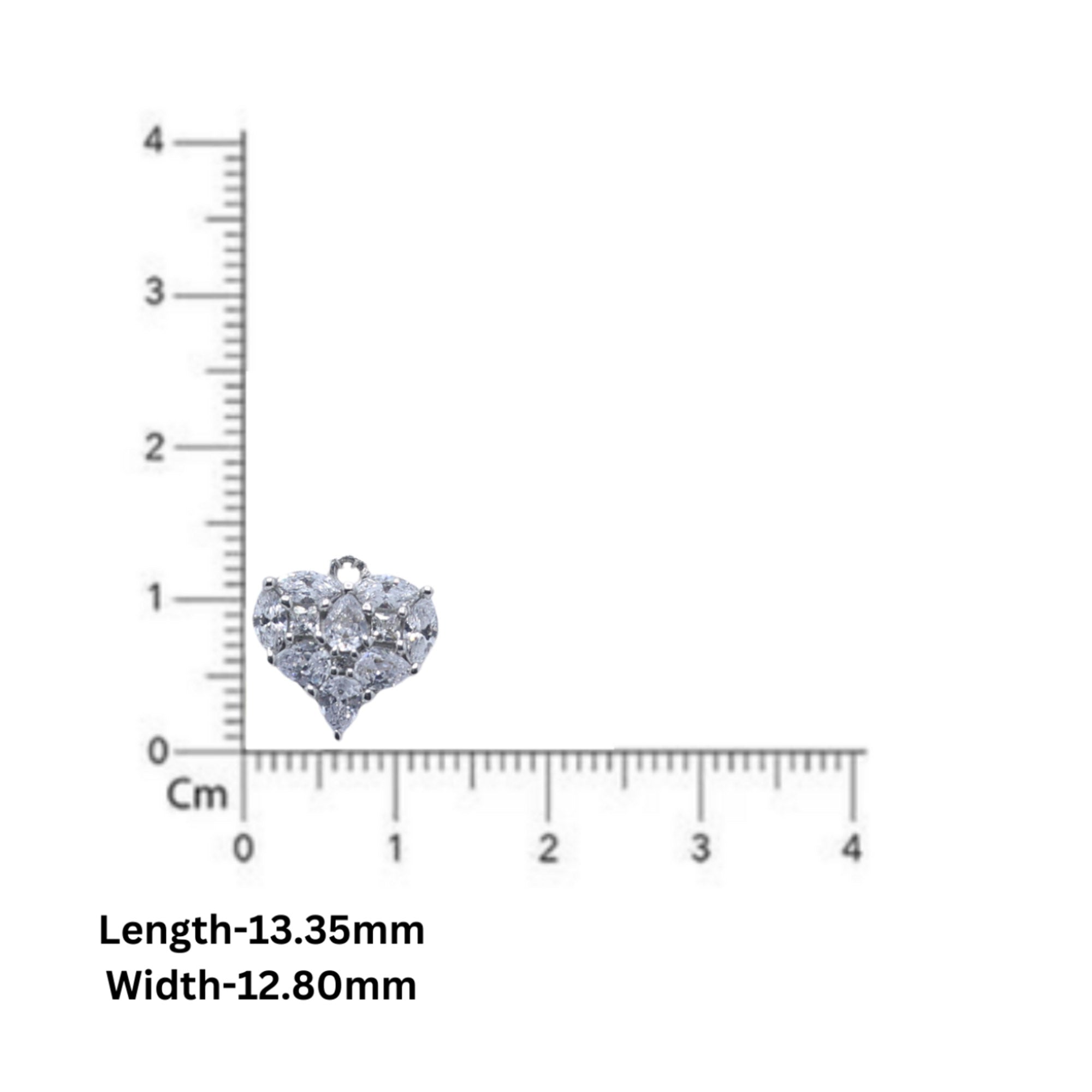 Sparkling Heart Pendant in Silver