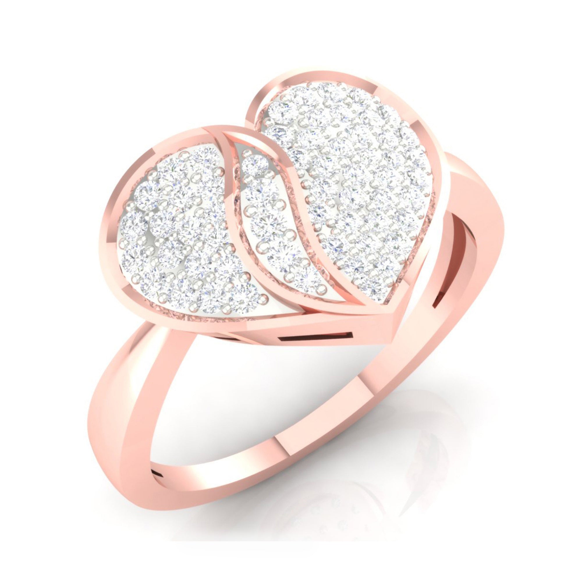 Heart Diamond Adjustable Ring