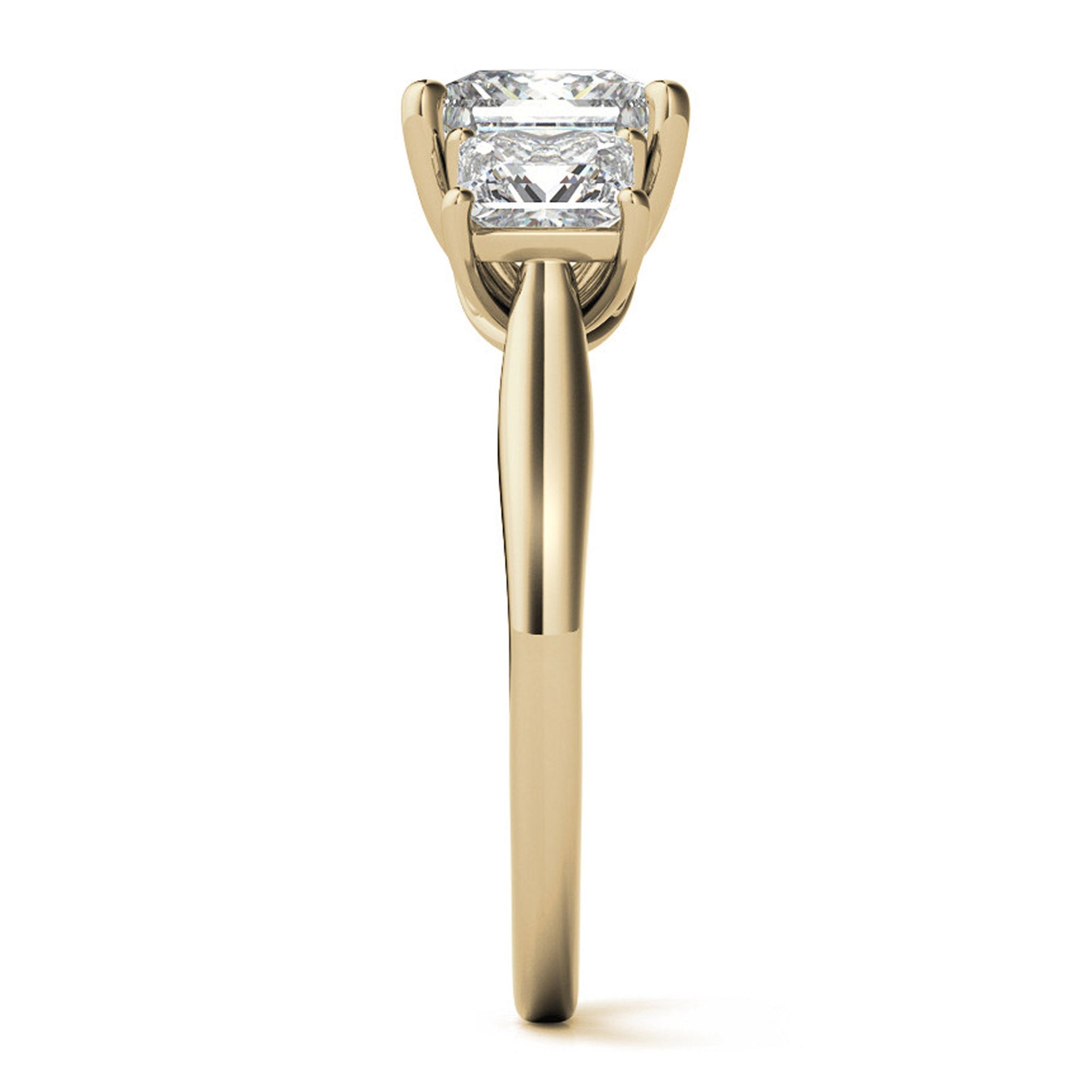 Elegant Three Stone Princess Cut Ring