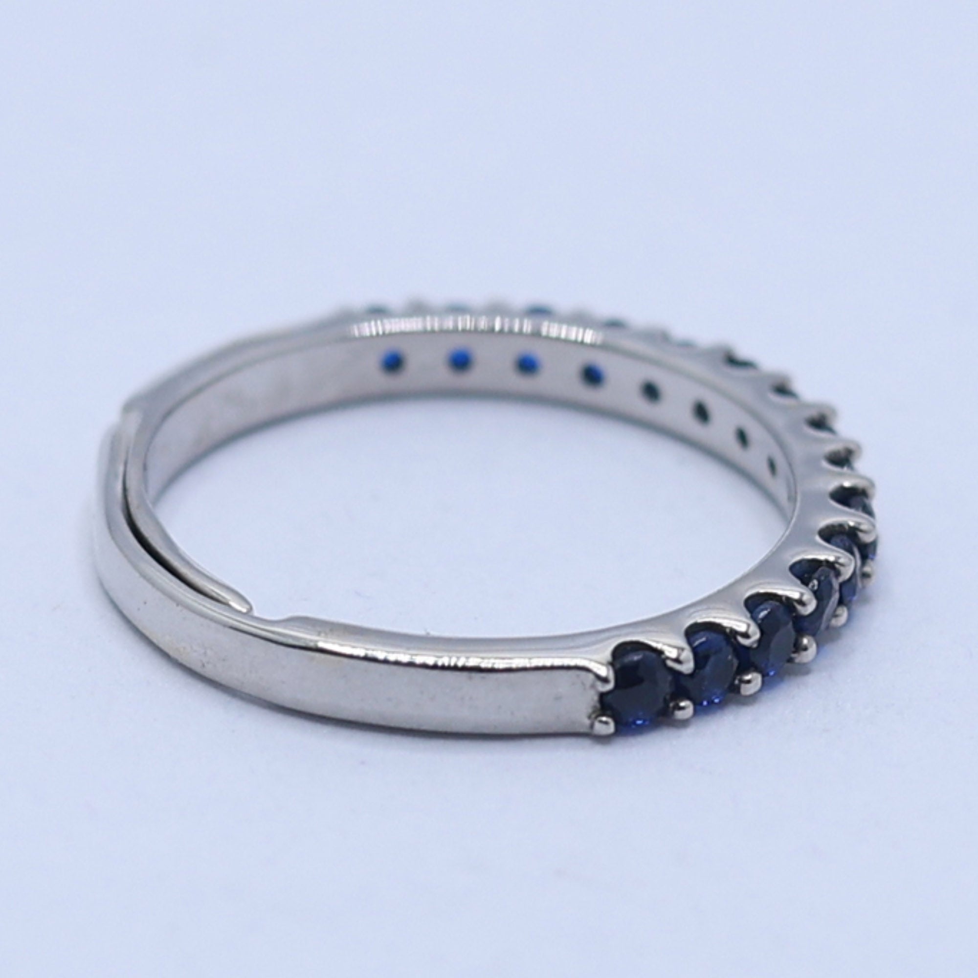 Blue Sapphire Half Eternity Band