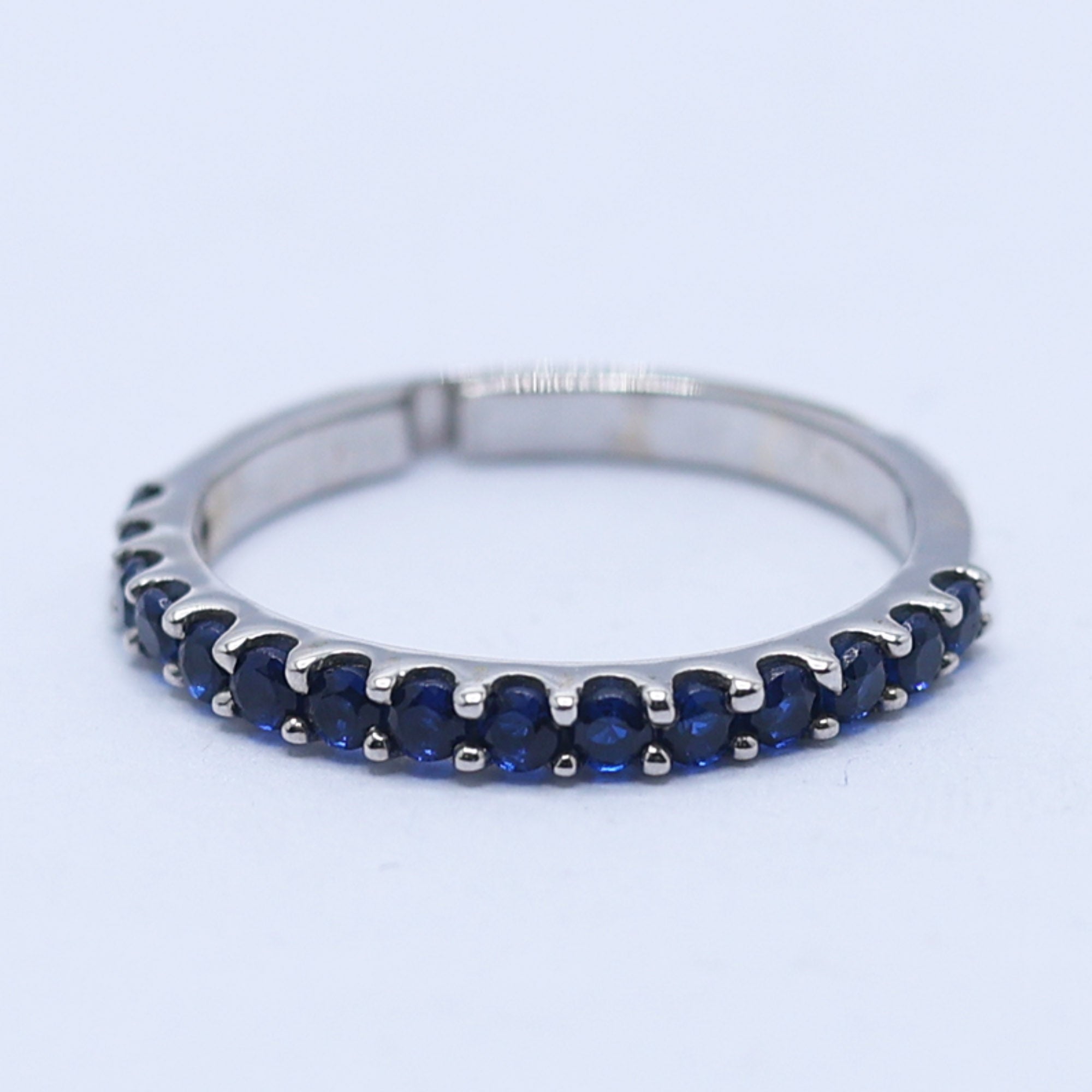 Blue Sapphire Half Eternity Band