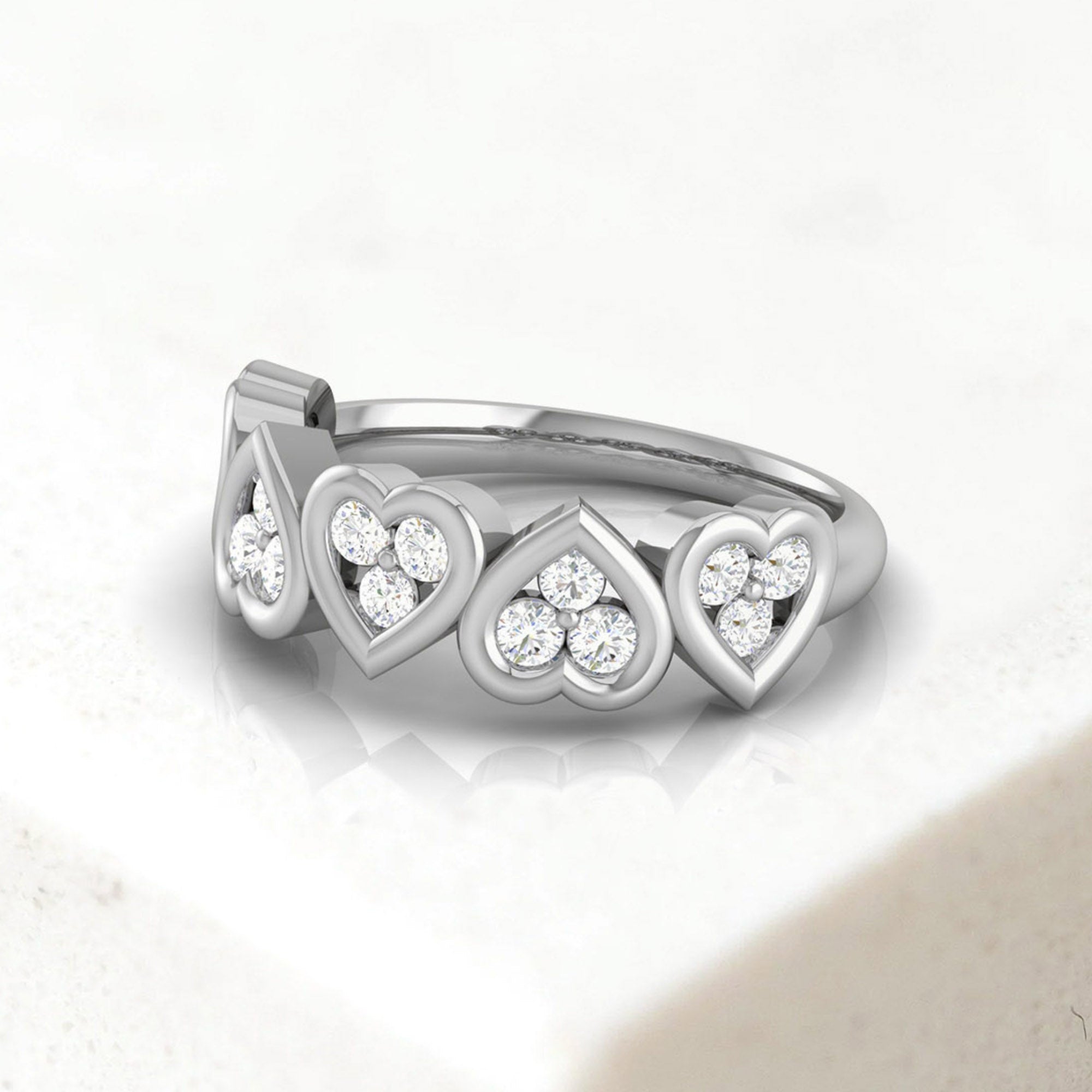 Multi Heart Adjustable Ring