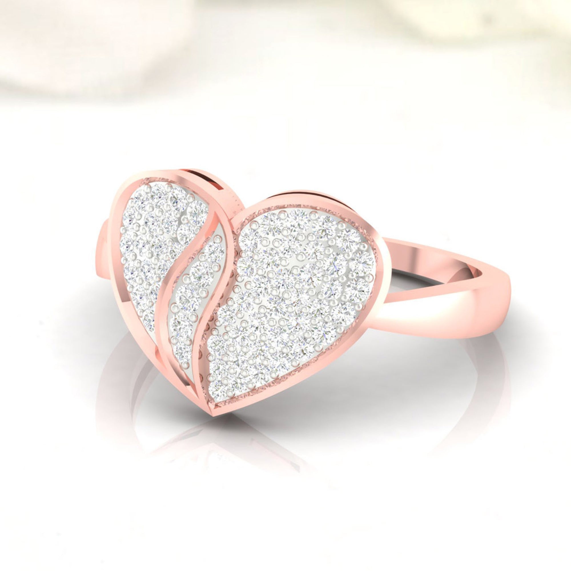Heart Diamond Adjustable Ring