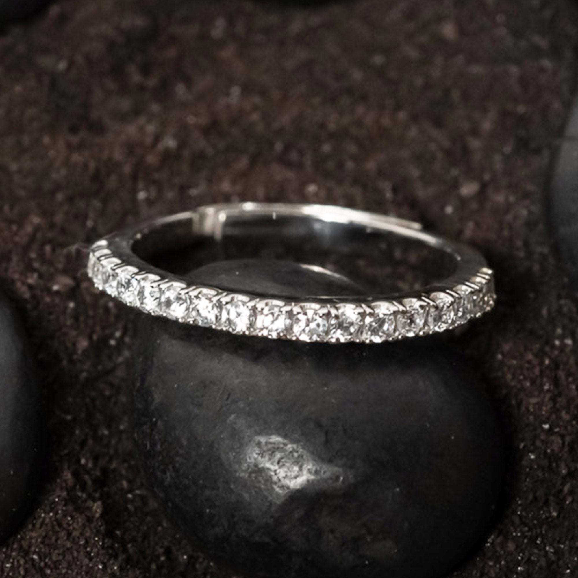 Princess and Round Stone Ring Set