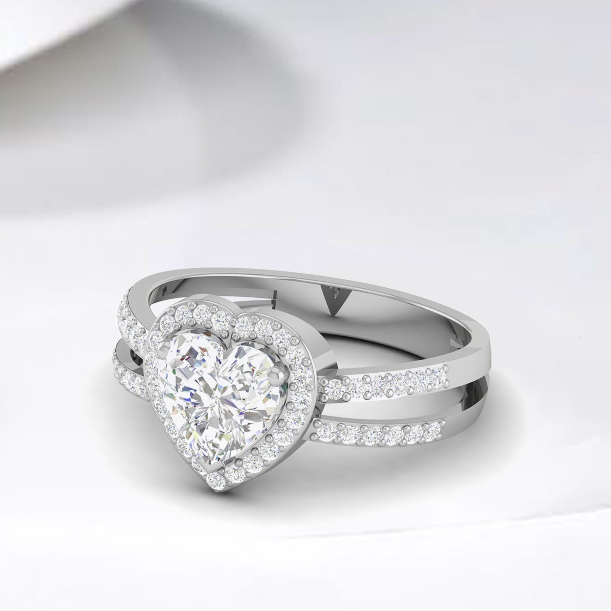 Timeless Heart Halo Diamond Ring