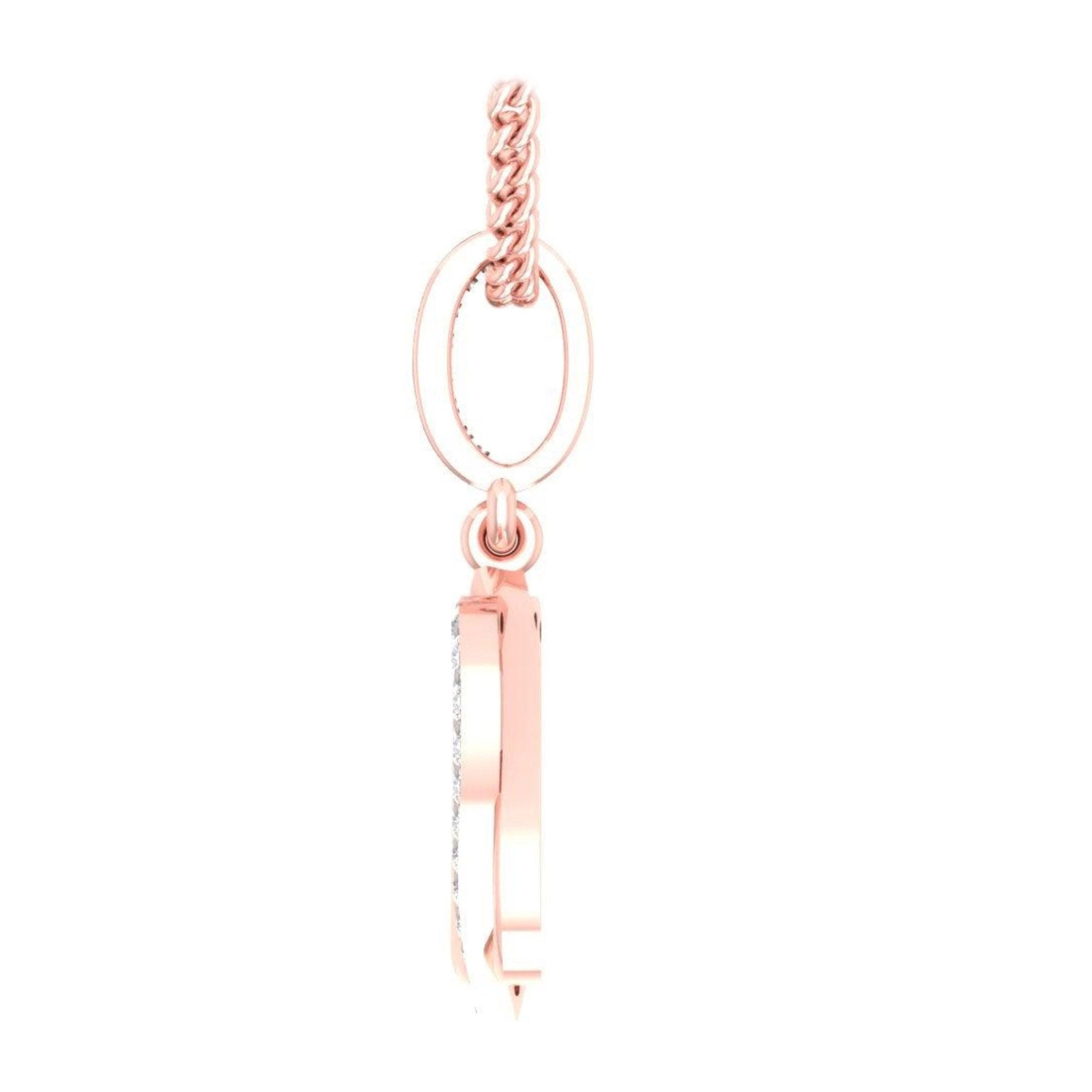 Interlock Double Heart Rose Gold Pendant