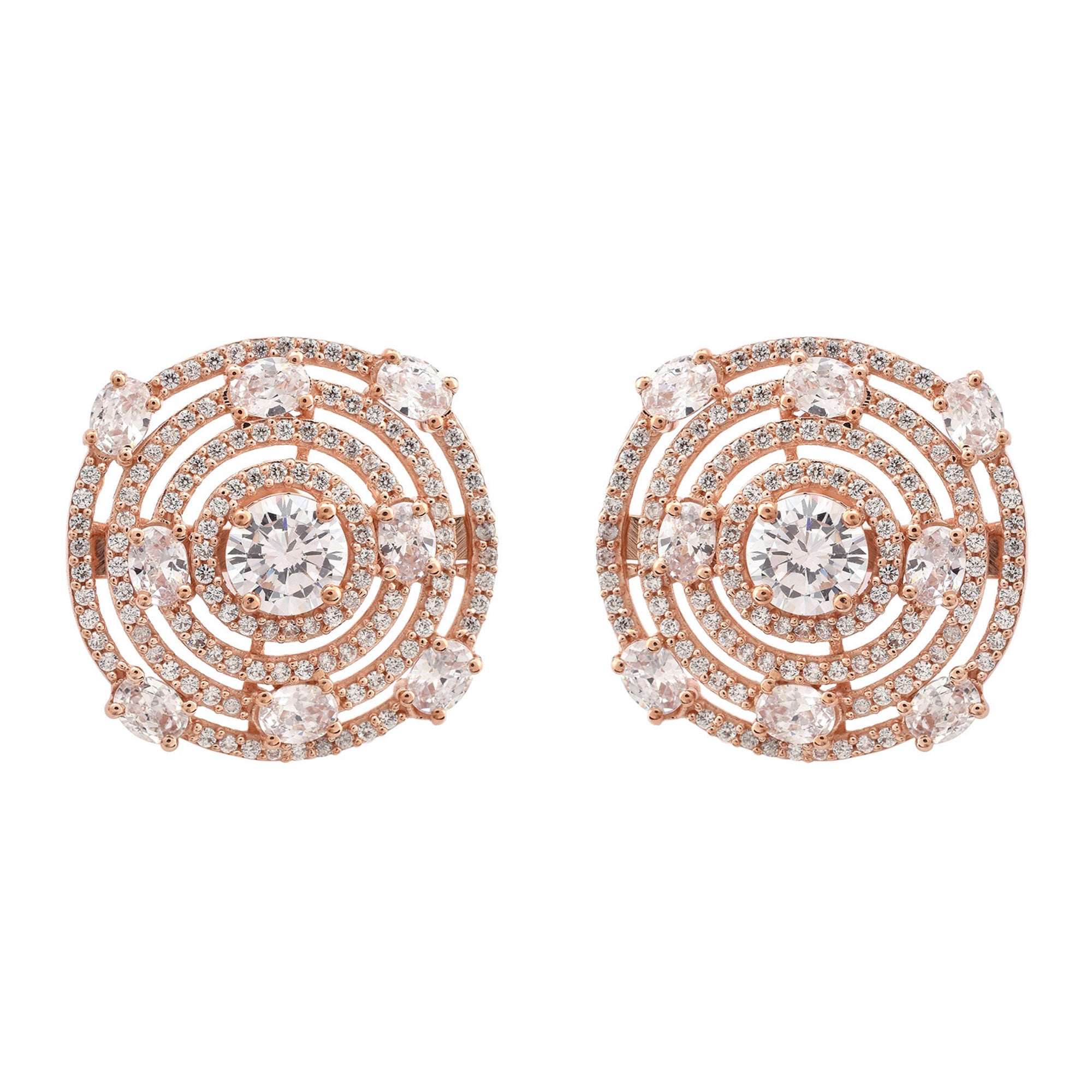 Spiral Halo Stud Earrings