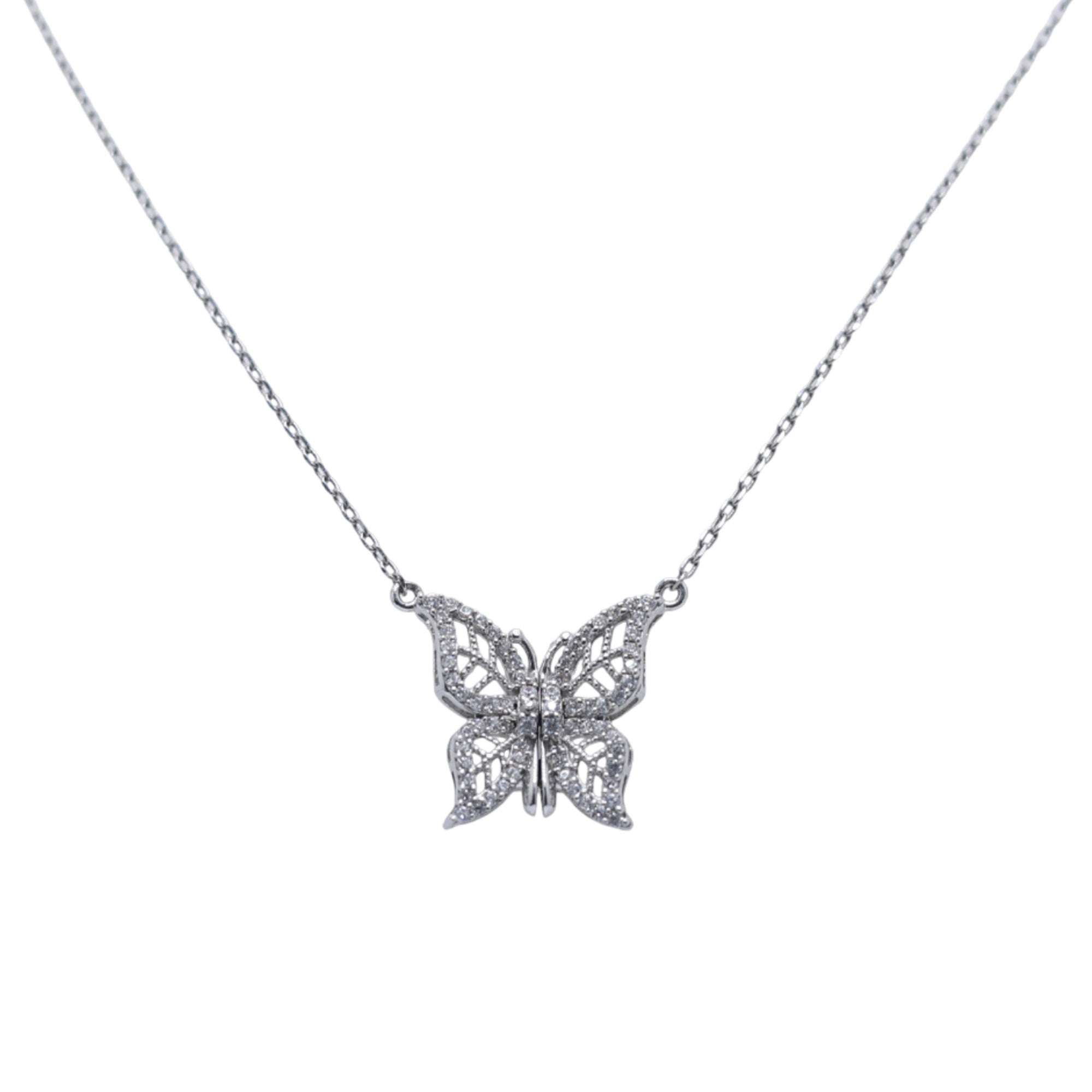 Luxury Silver Butterfly Pendant
