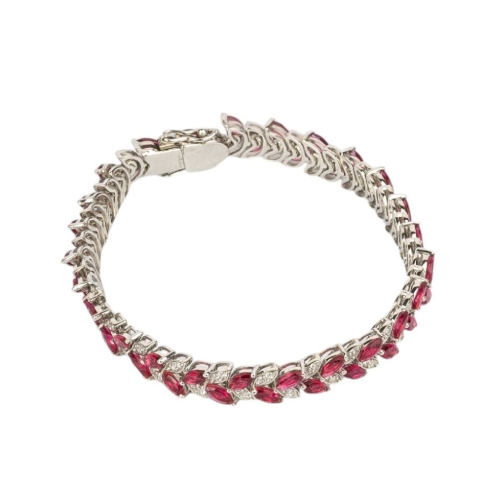 Lab Ruby Marquise Bracelet