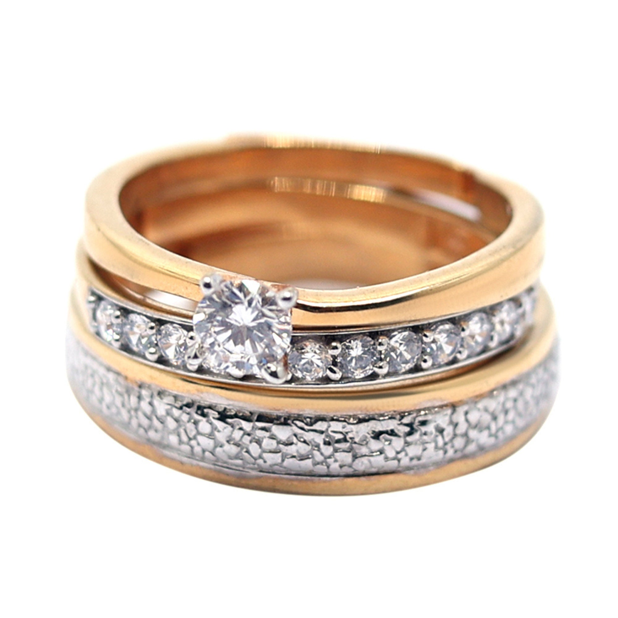 Couple Rings in Yellow Gold Plating