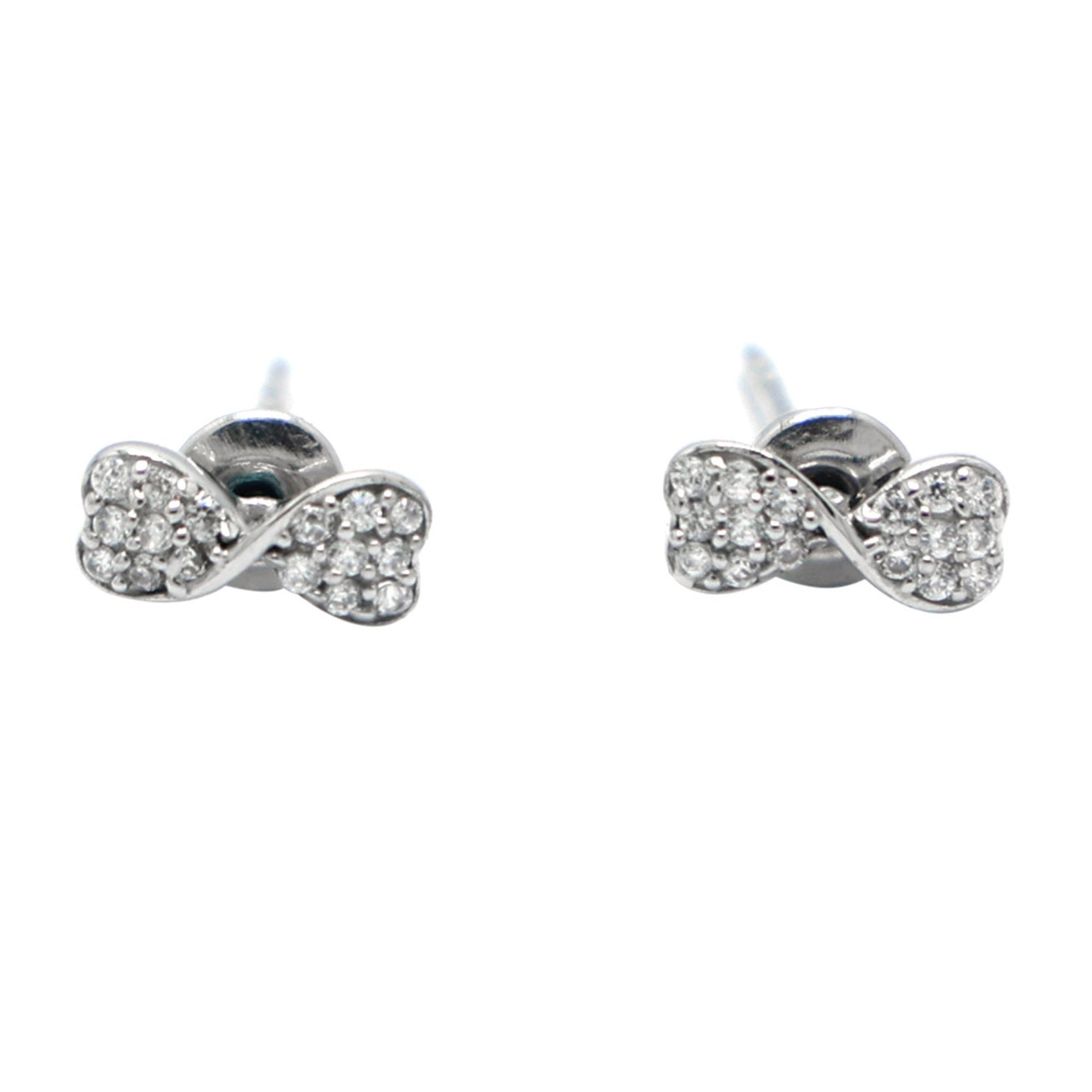 Girls Bow Earrings in Sterling Silver