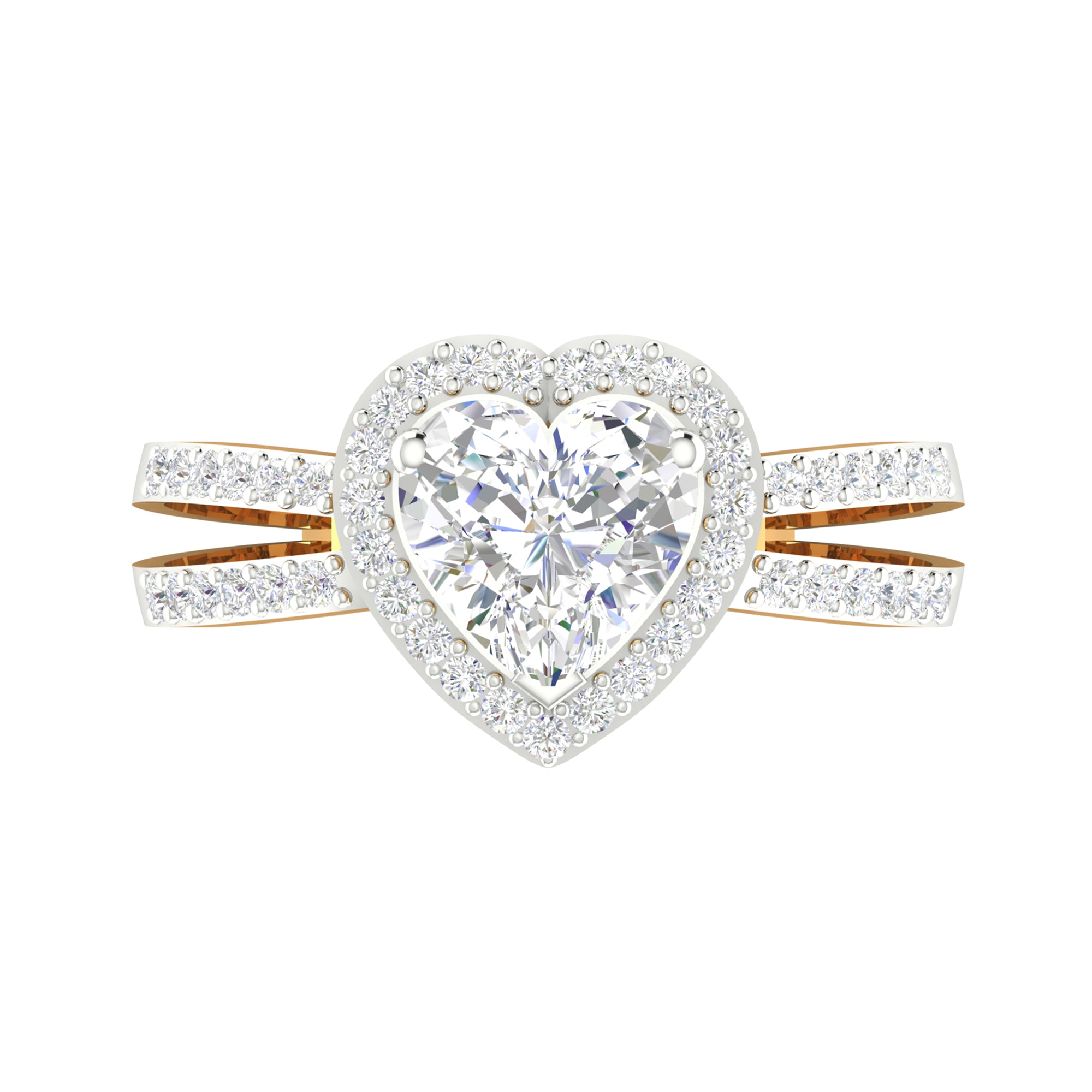 Luminous Heart Halo Ring