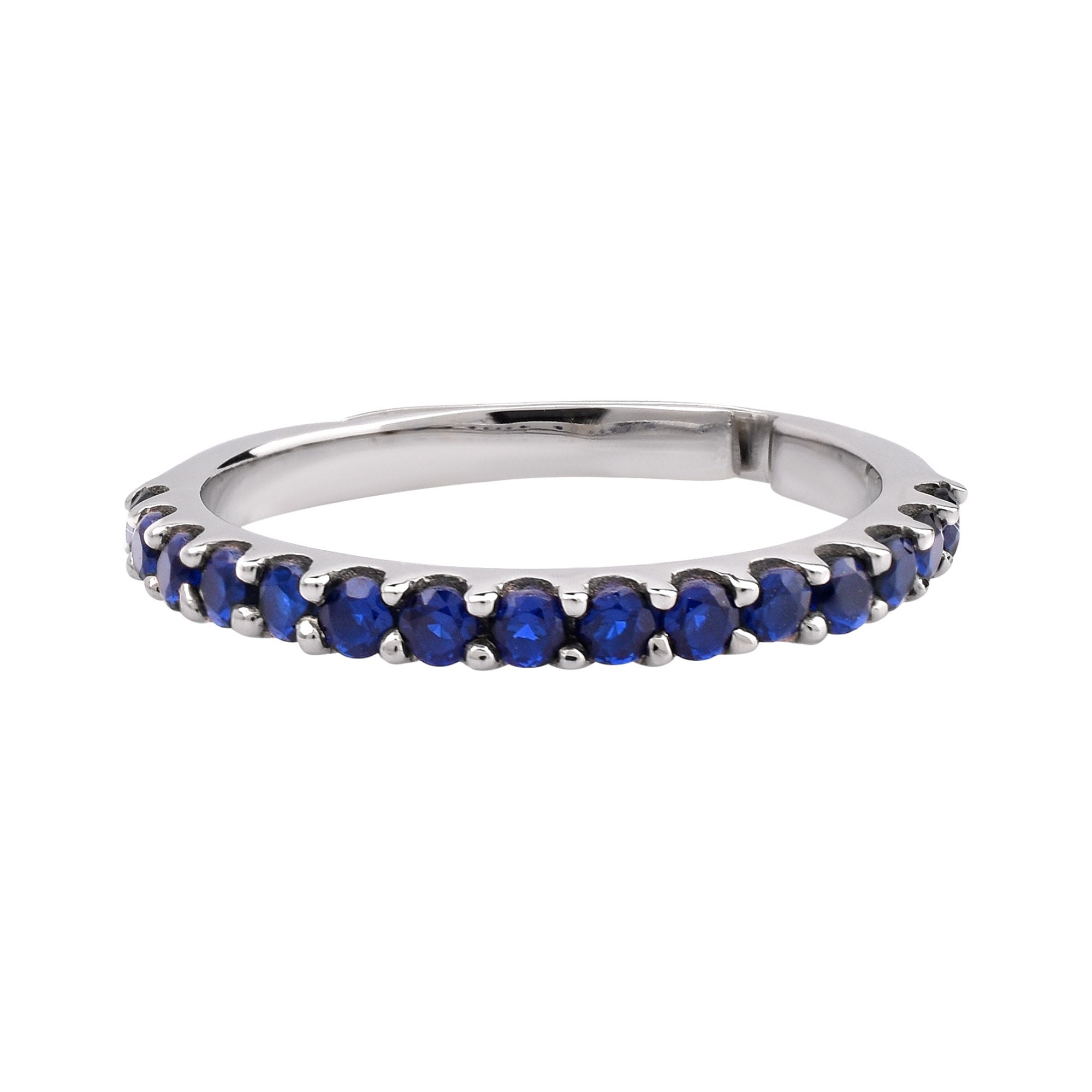 Blue Sapphire Half Eternity Band