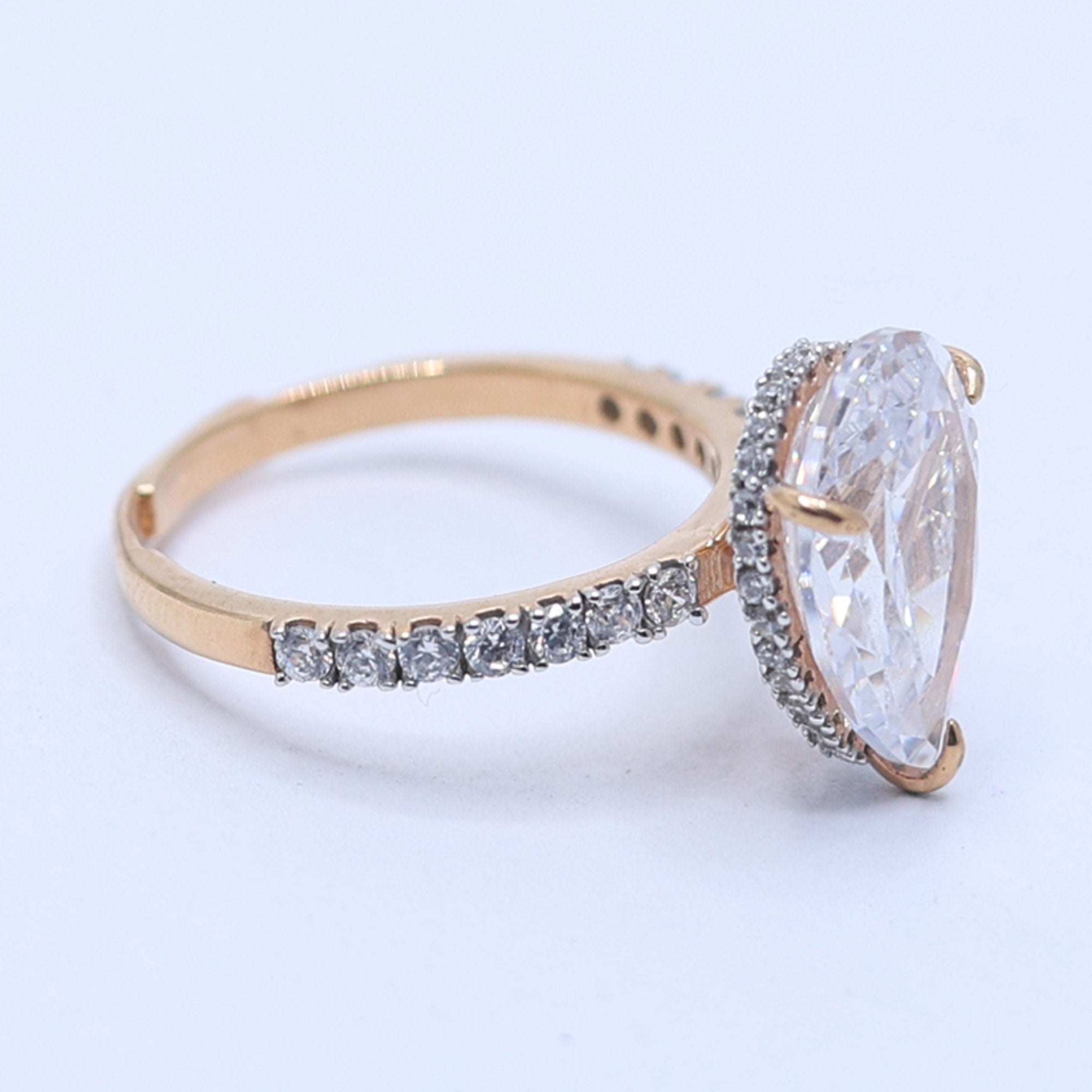 Gold Plated Pear Sparkle Ring