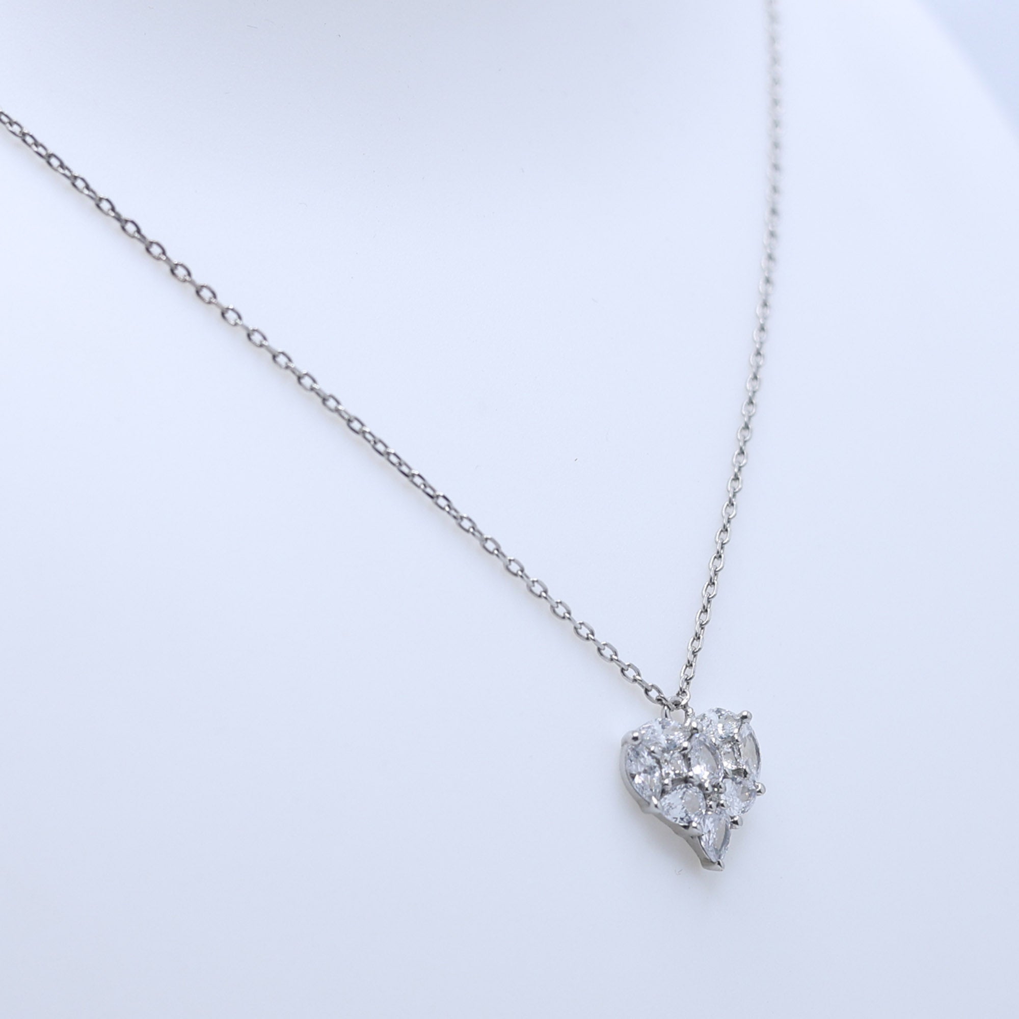 Sparkling Heart Pendant in Silver