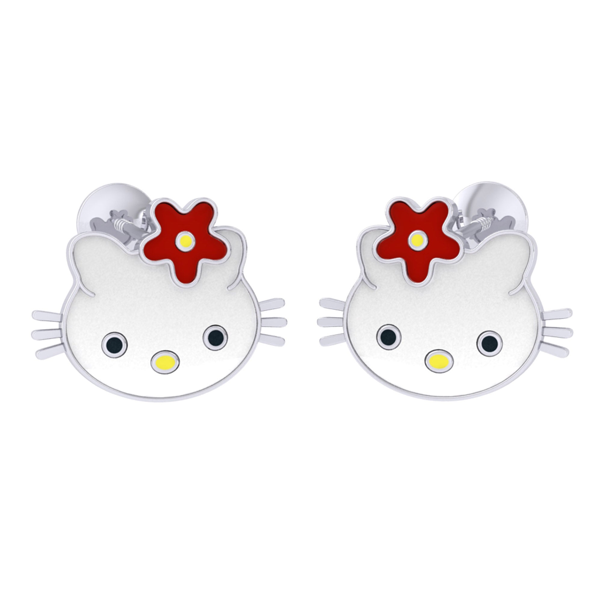 Cute Hello Kitty Enamel Studs