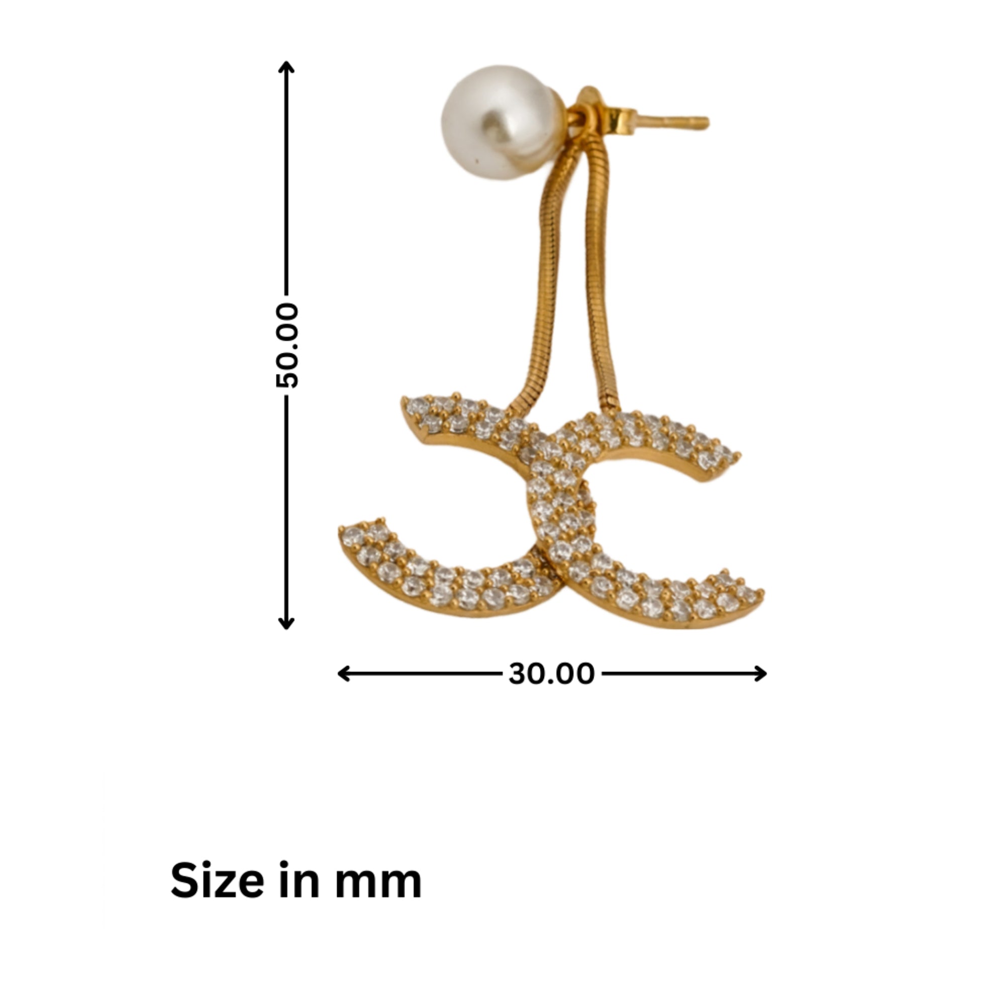 Pearl Drop C Chain Earrings