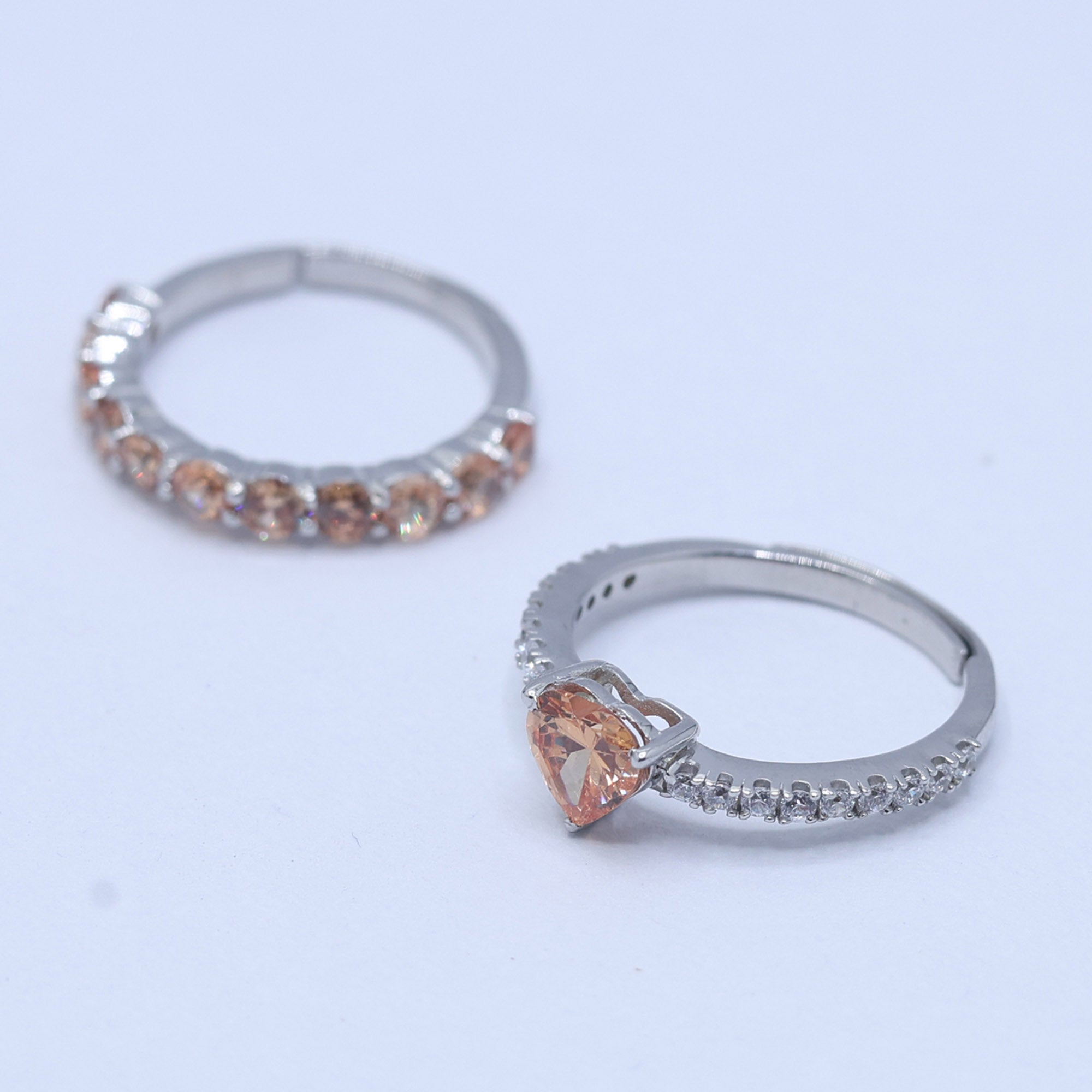 Champagne Heart Ring Set