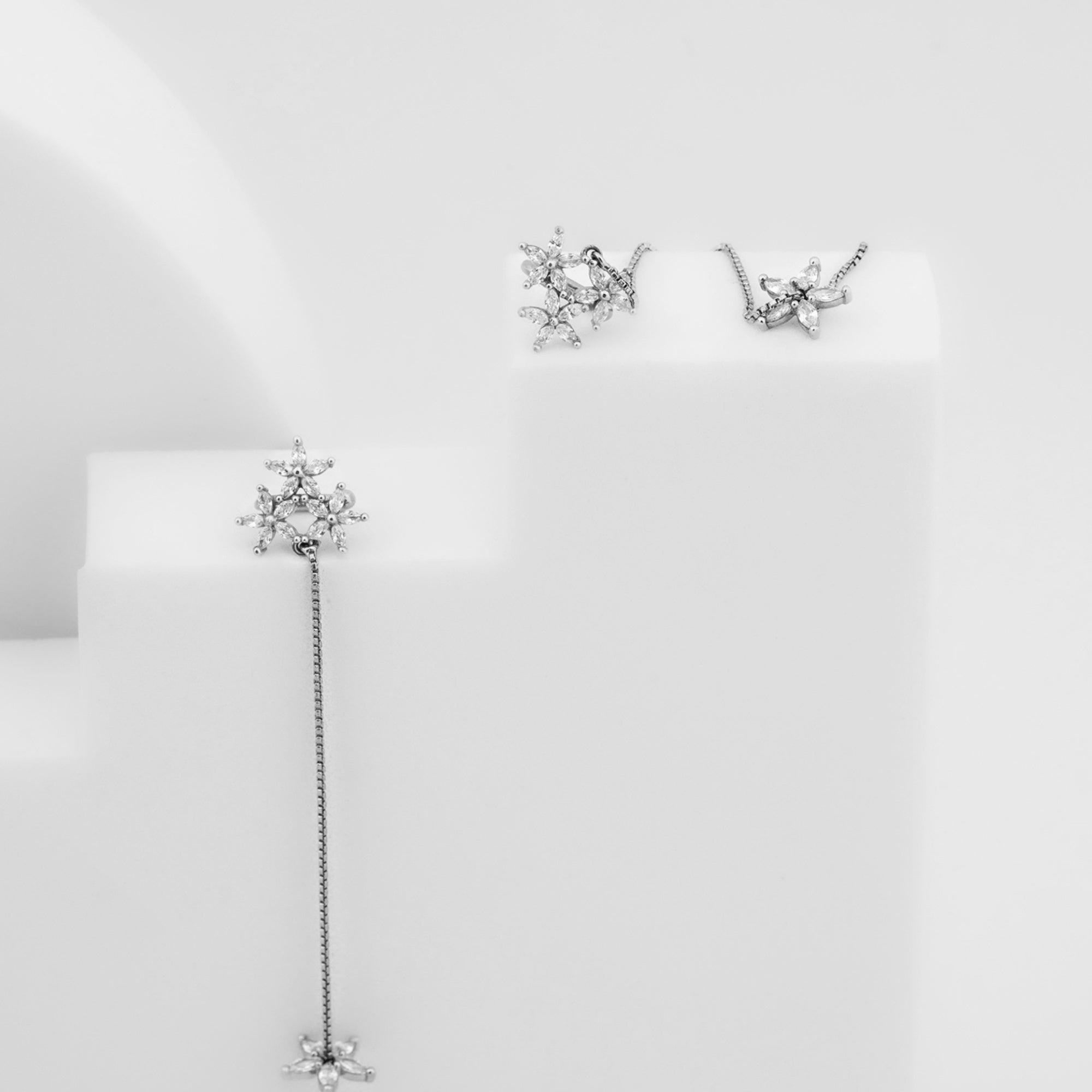 Floral Ear Cuff Threader Earrings